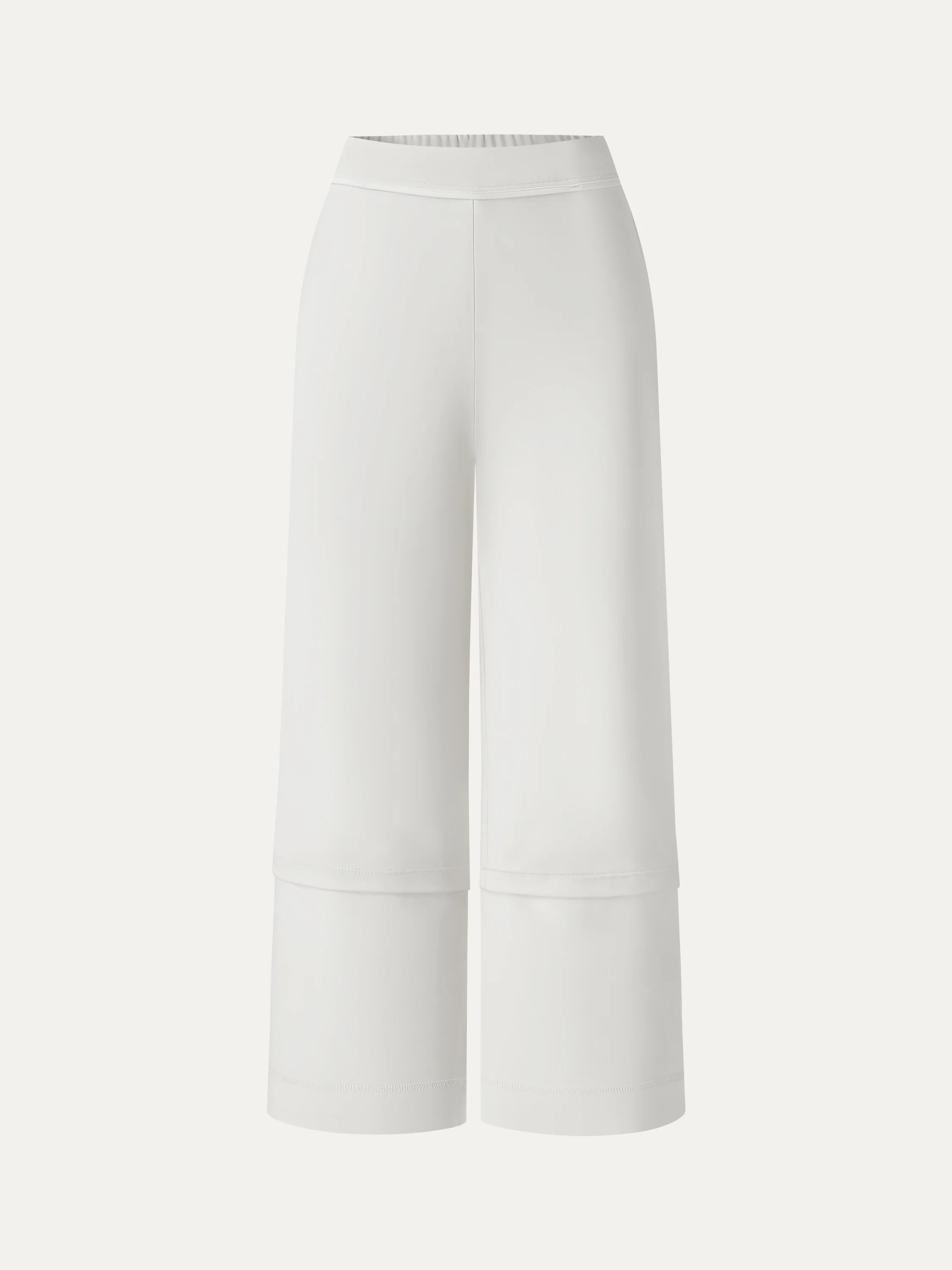 Not-See-Thru Mid Rise Cropped Wide Leg Pants with Pockets - Image 14