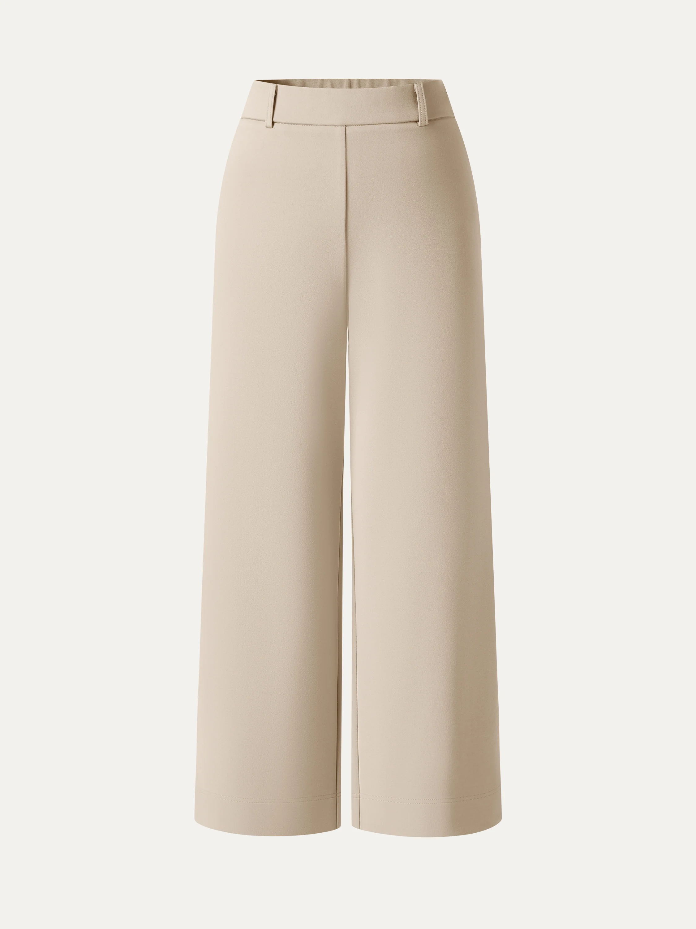 Not-See-Thru Mid Rise Cropped Wide Leg Pants with Pockets - Image 19