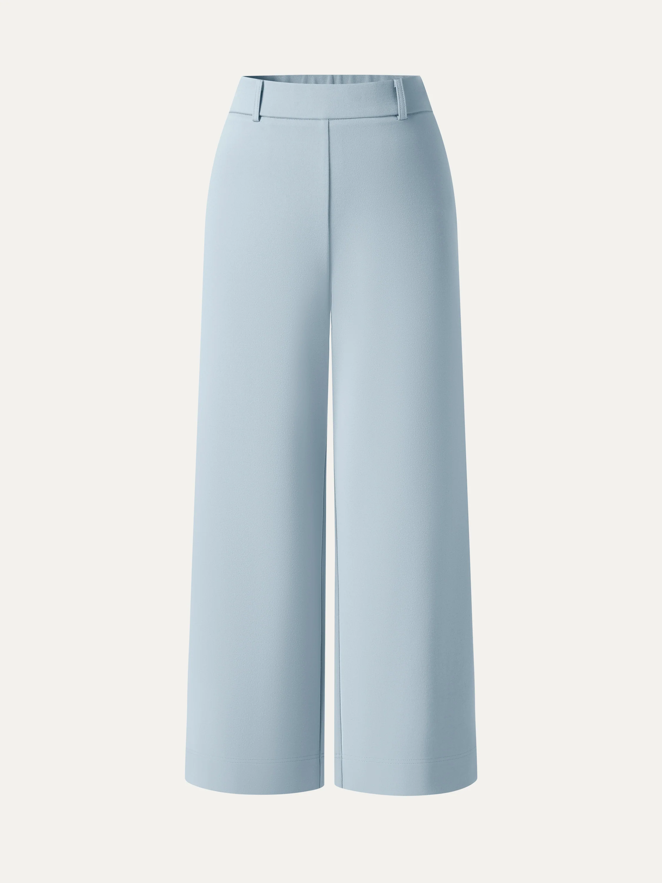 Not-See-Thru Mid Rise Cropped Wide Leg Pants with Pockets - Image 21