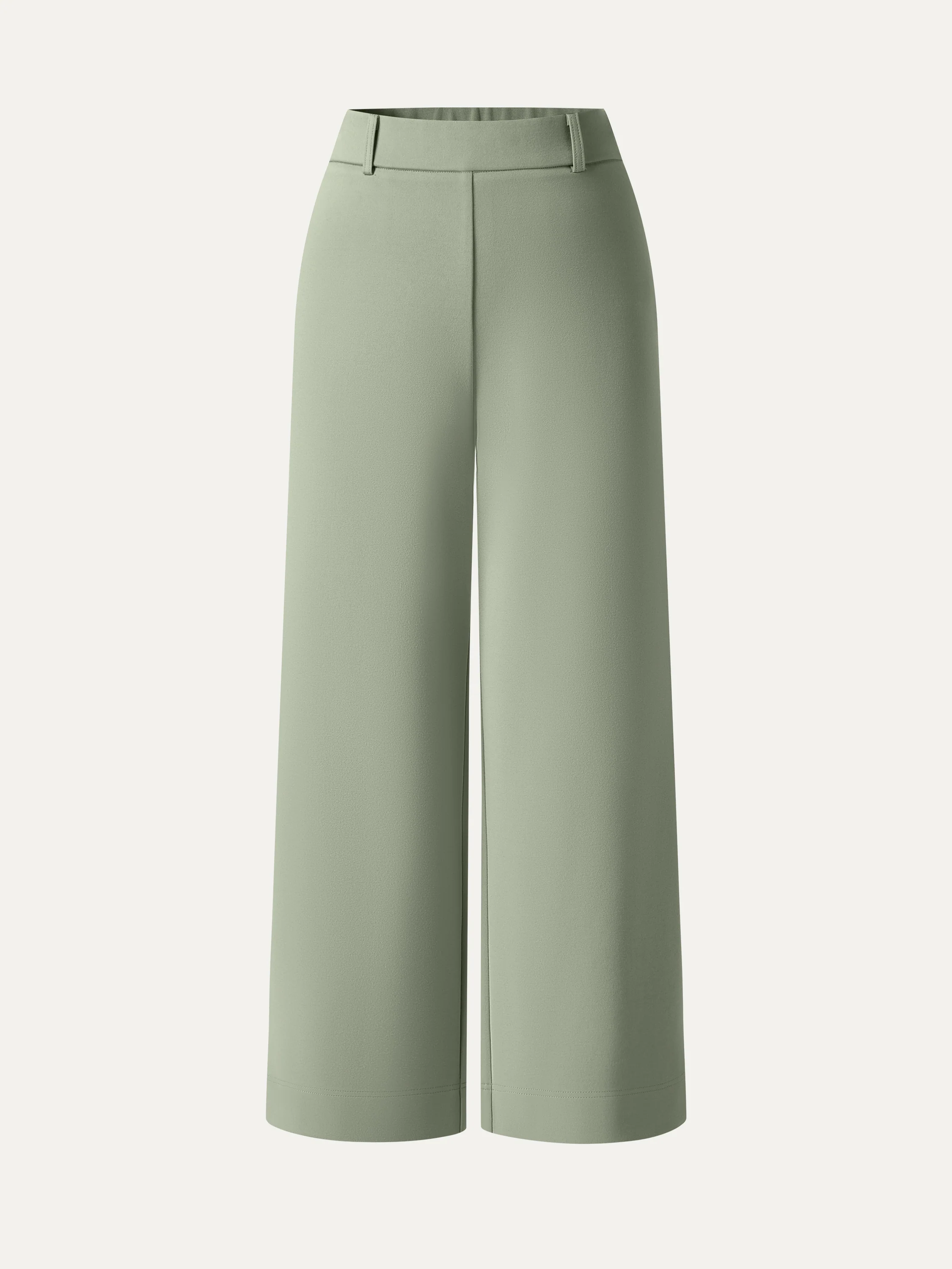 Not-See-Thru Mid Rise Cropped Wide Leg Pants with Pockets - Image 23