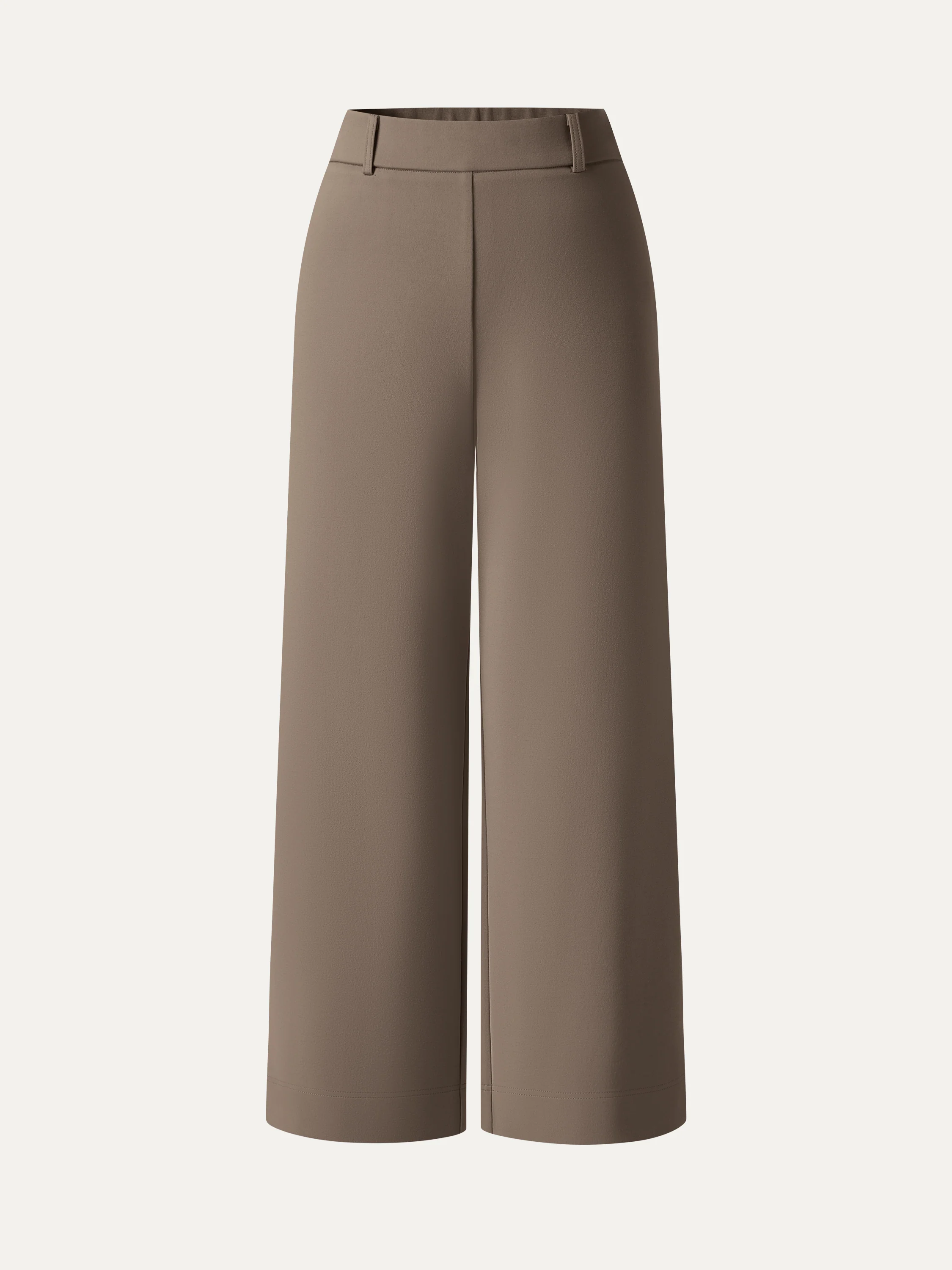 Not-See-Thru Mid Rise Cropped Wide Leg Pants with Pockets - Image 24