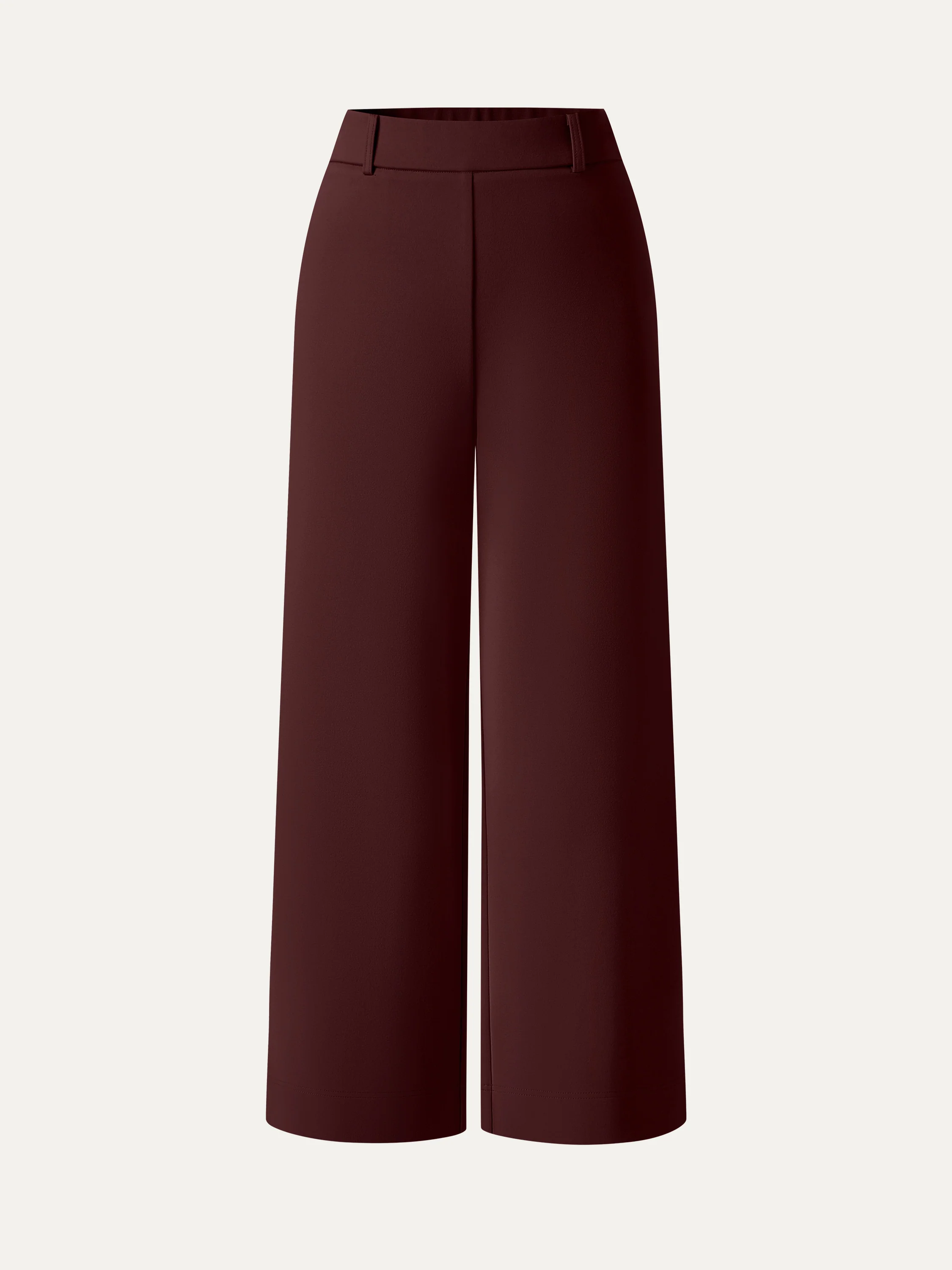 Not-See-Thru Mid Rise Cropped Wide Leg Pants with Pockets - Image 26