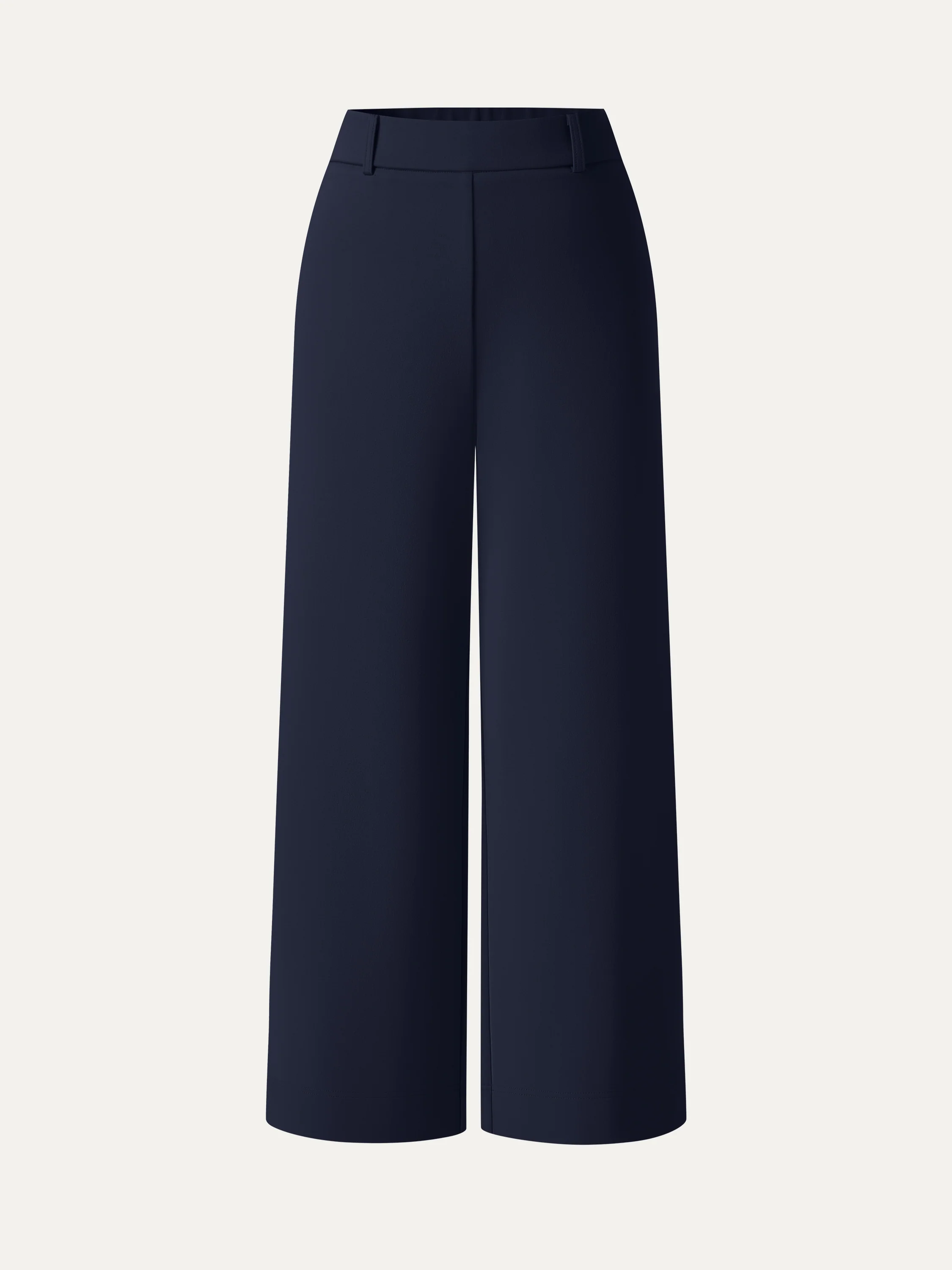 Not-See-Thru Mid Rise Cropped Wide Leg Pants with Pockets - Image 28