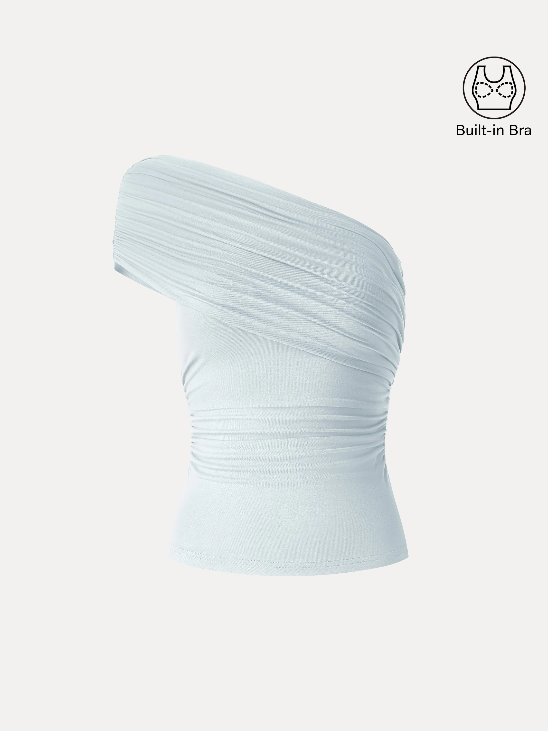 One Shoulder Gathered Bra Top - Image 13