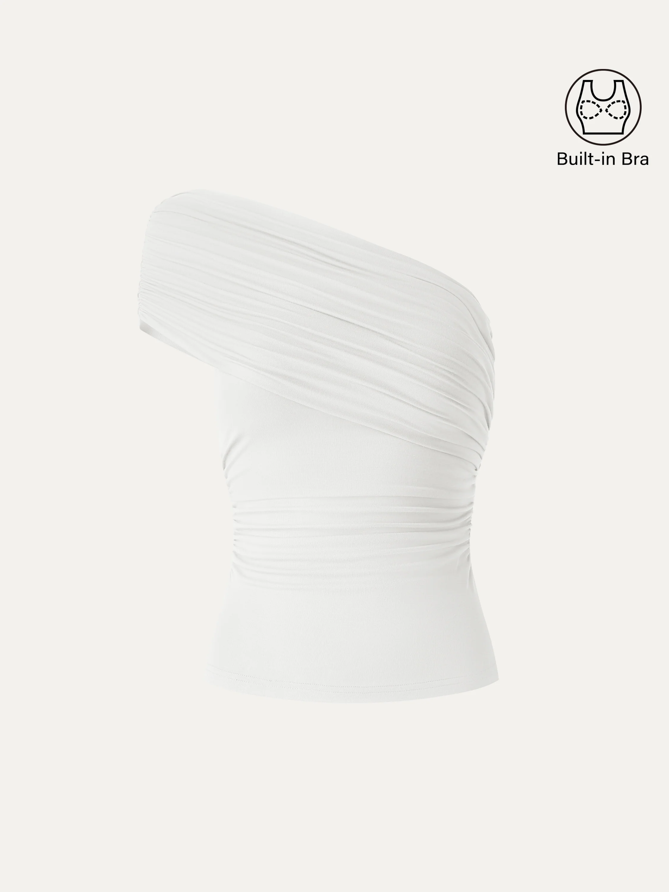 One Shoulder Gathered Bra Top - Image 15