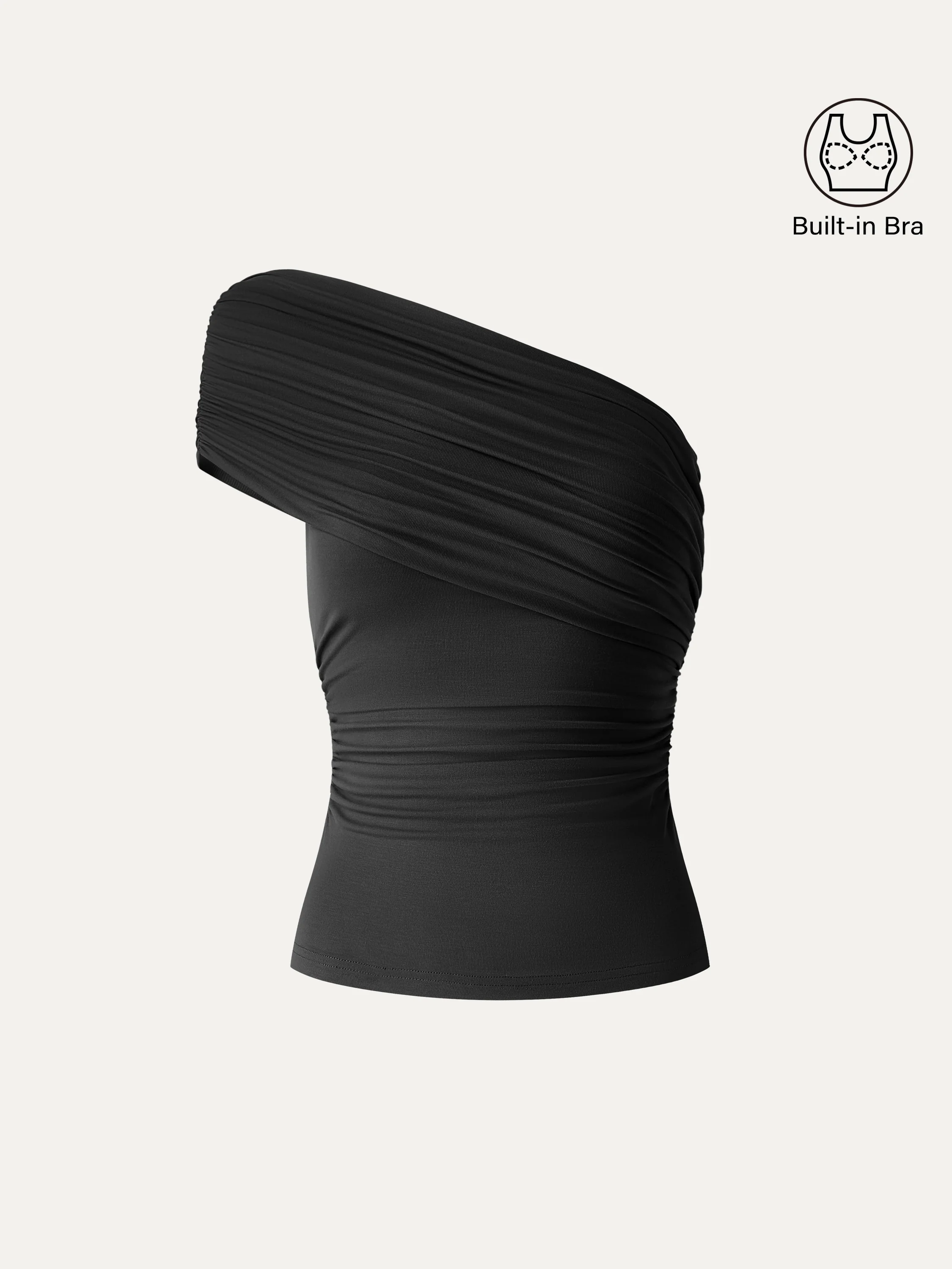One Shoulder Gathered Bra Top - Image 17
