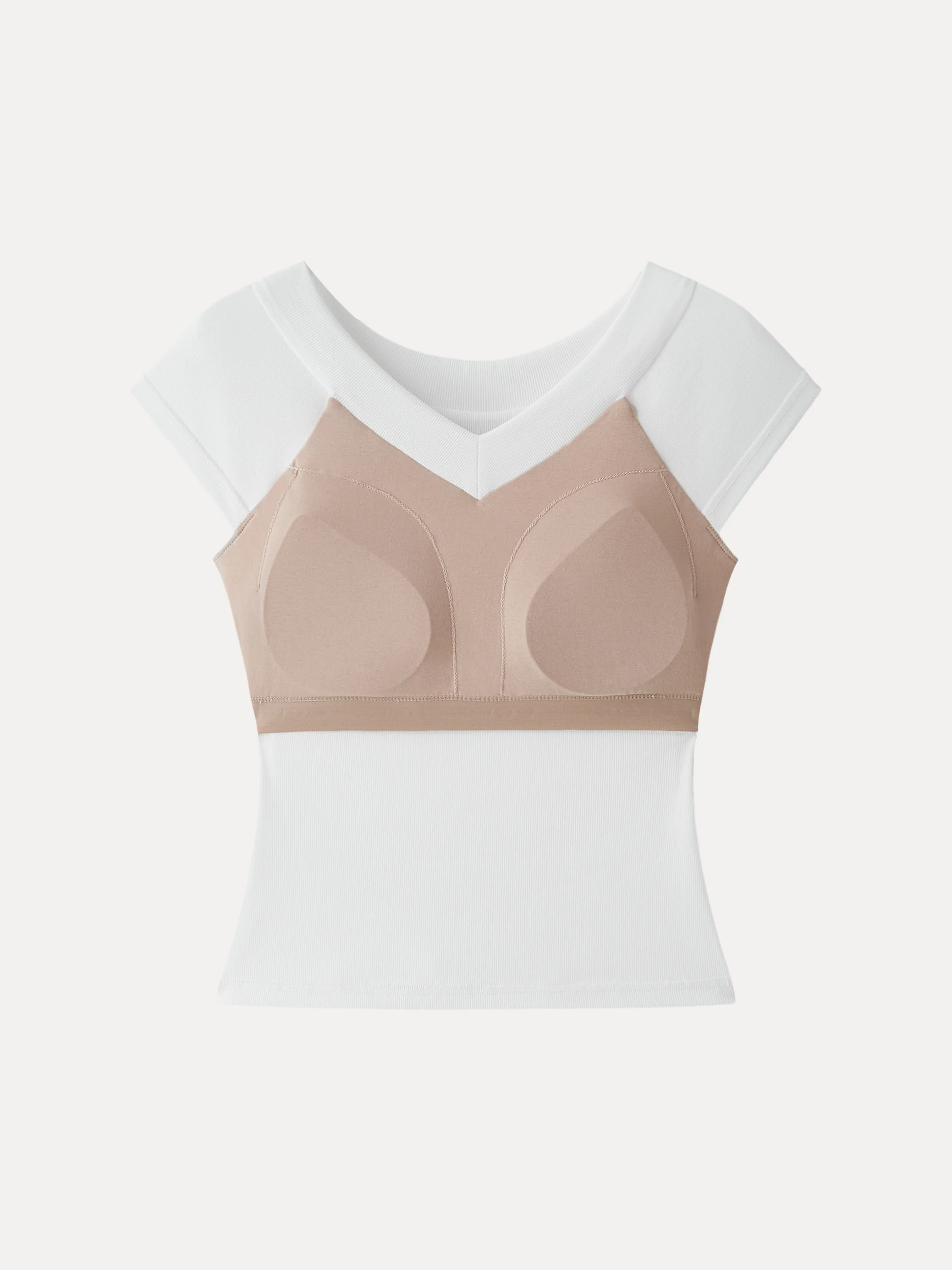 Pantive Essential V-Neck Cap Sleeve Summer Bra Tee - Image 9