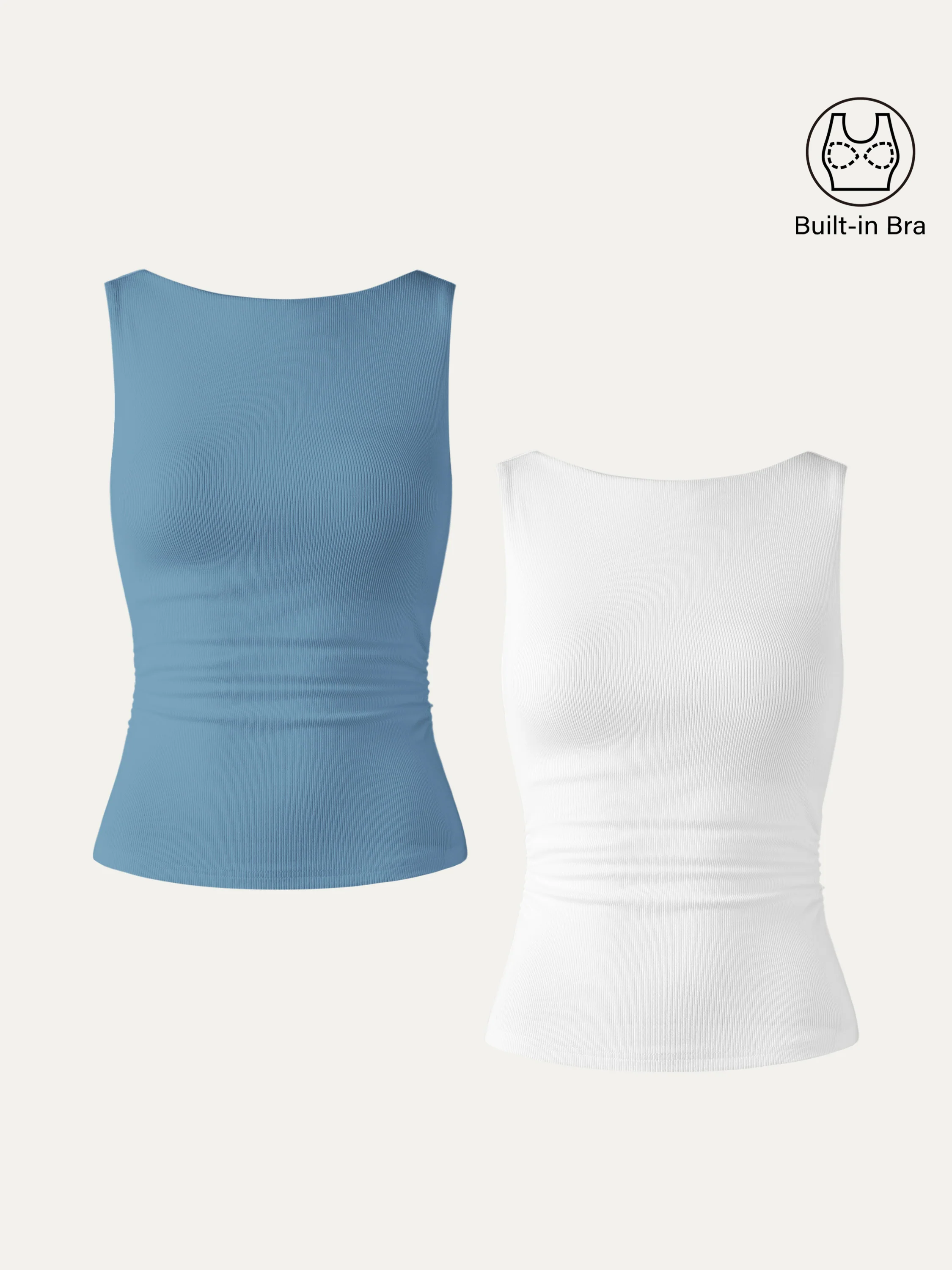 Elastic Open Back Bra Tank - Image 21