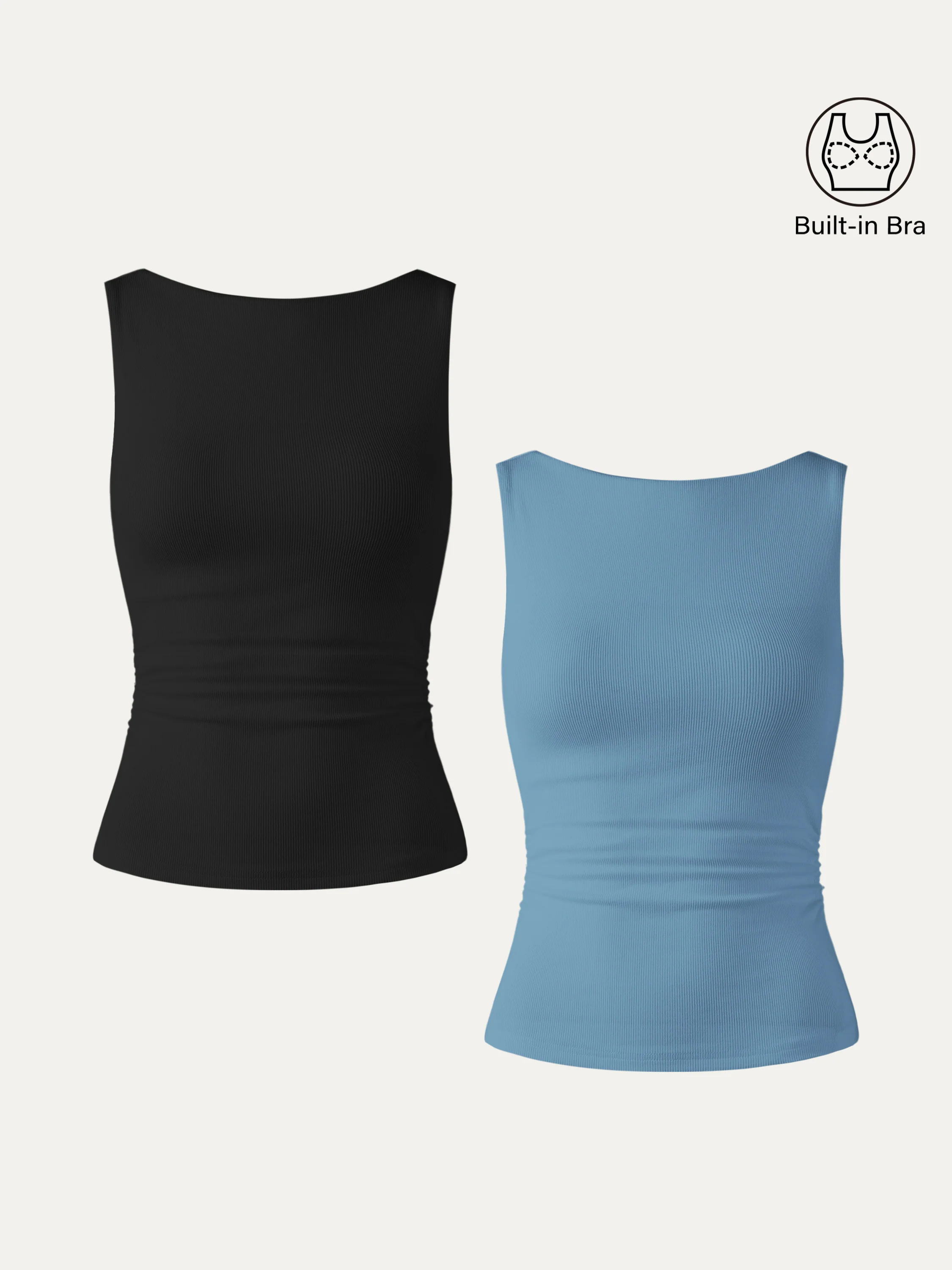 Elastic Open Back Bra Tank - Image 23