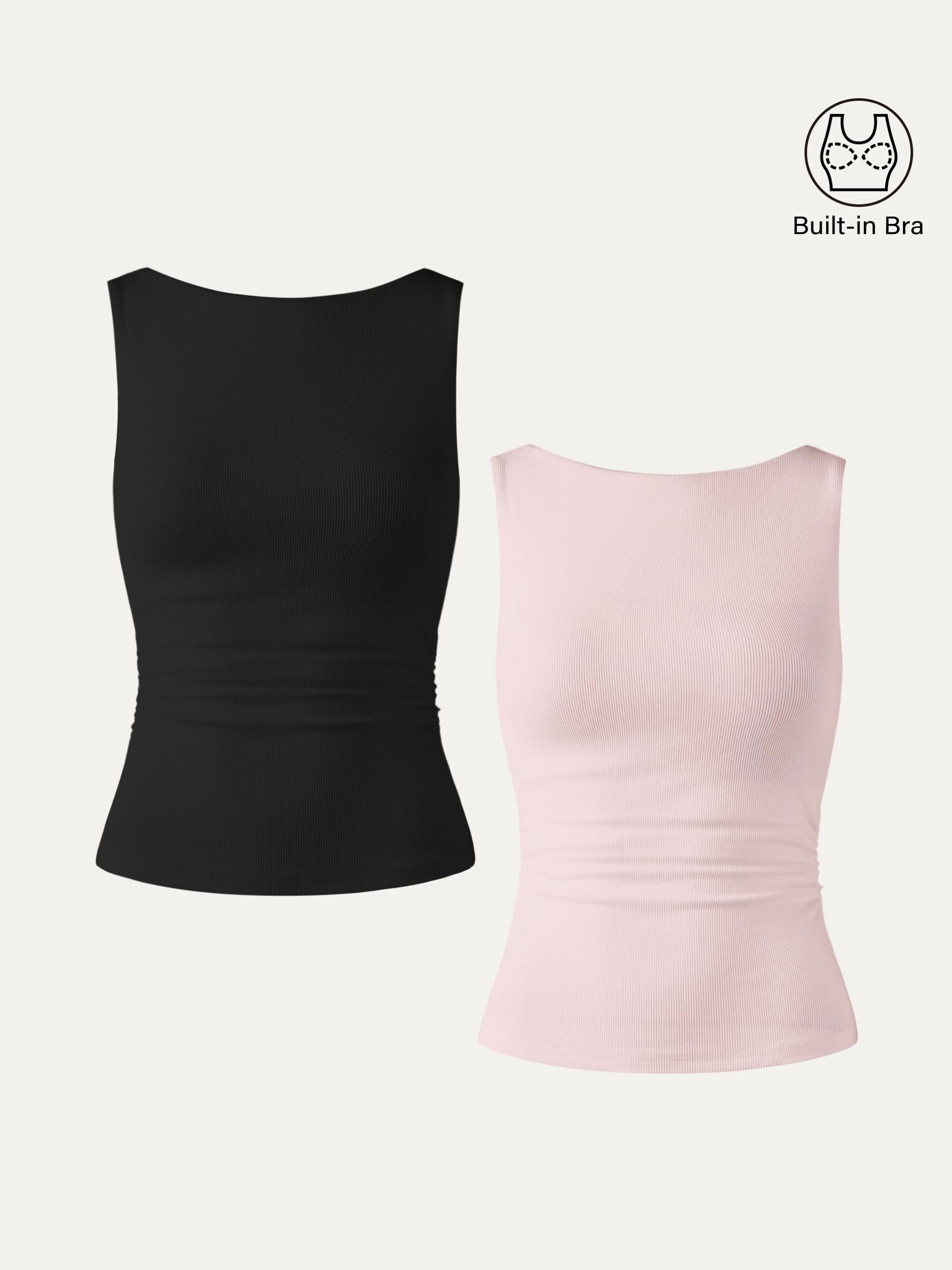Elastic Open Back Bra Tank - Image 28