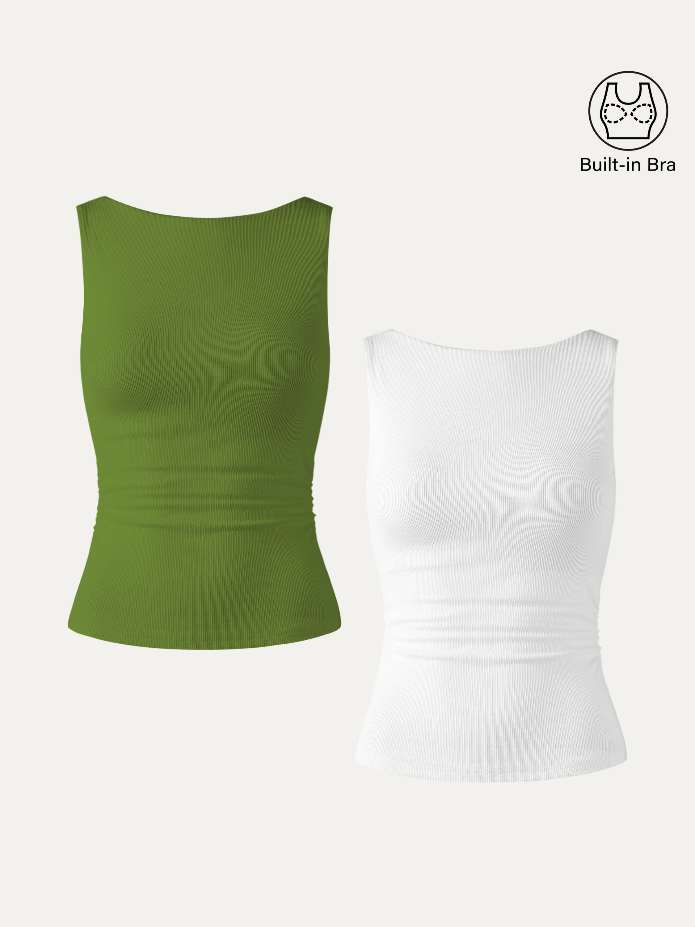 Elastic Open Back Bra Tank - Image 29