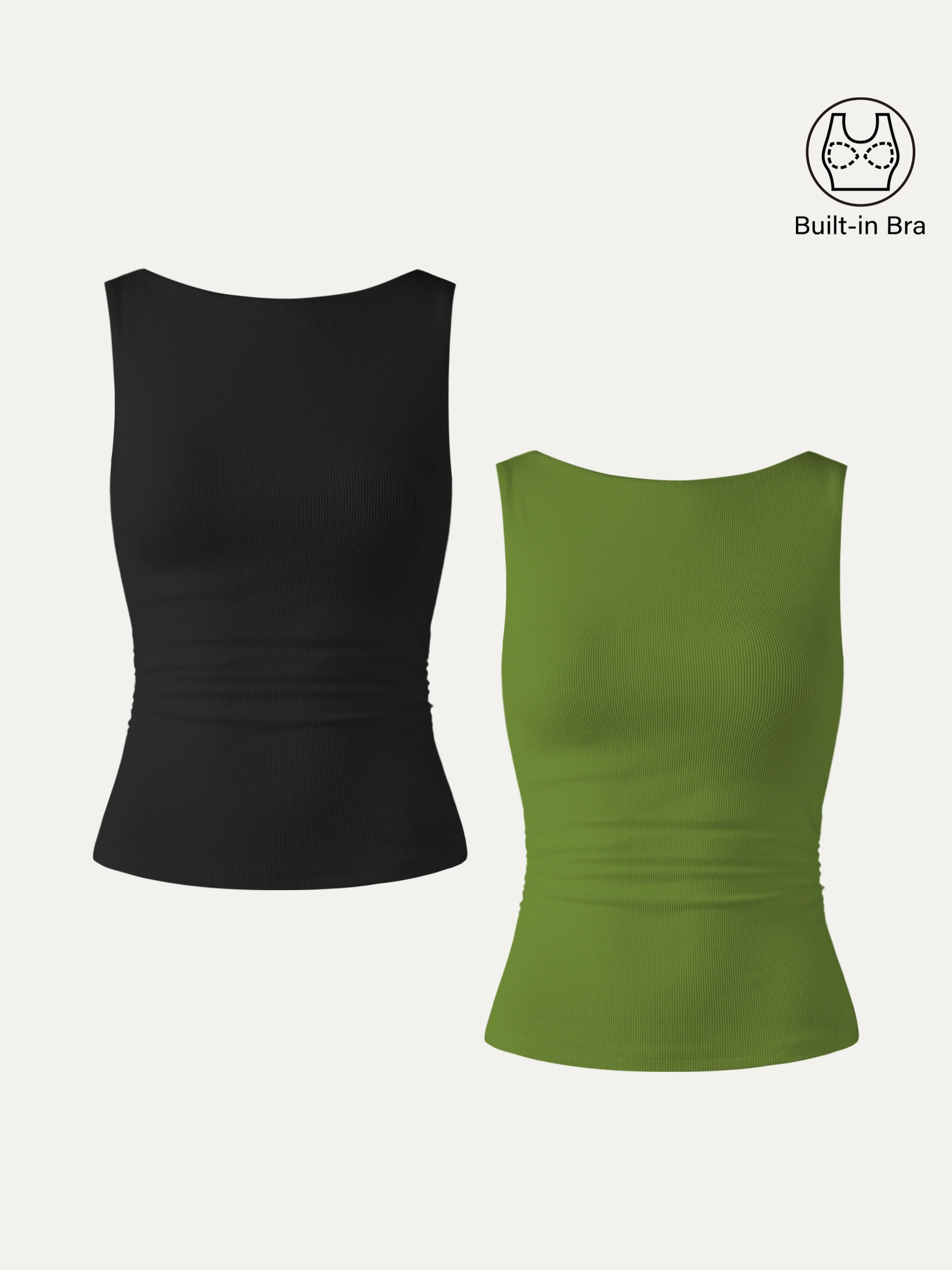 Elastic Open Back Bra Tank - Image 30