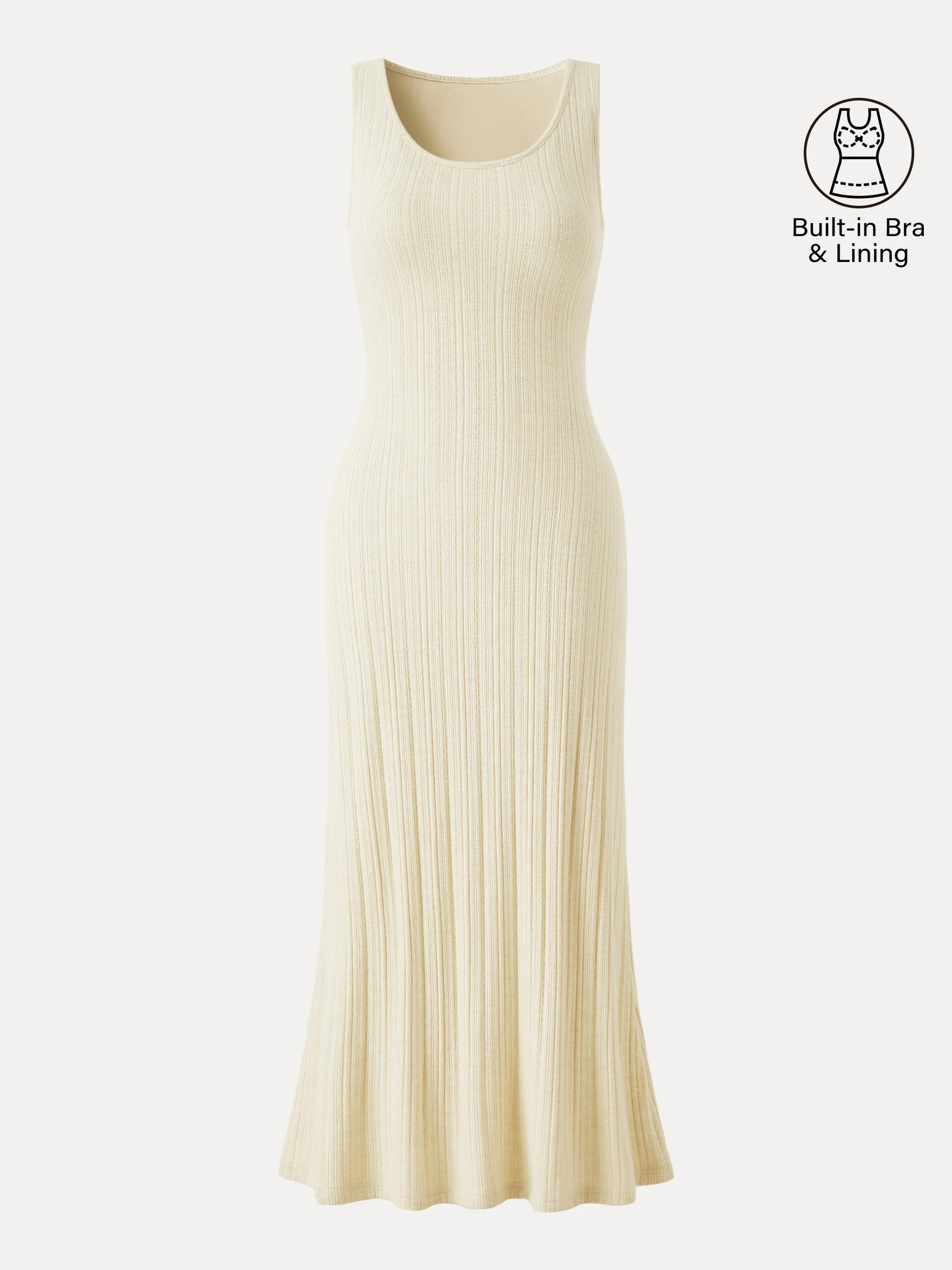 Pointelle U-Neck Maxi Bra Dress - Image 12