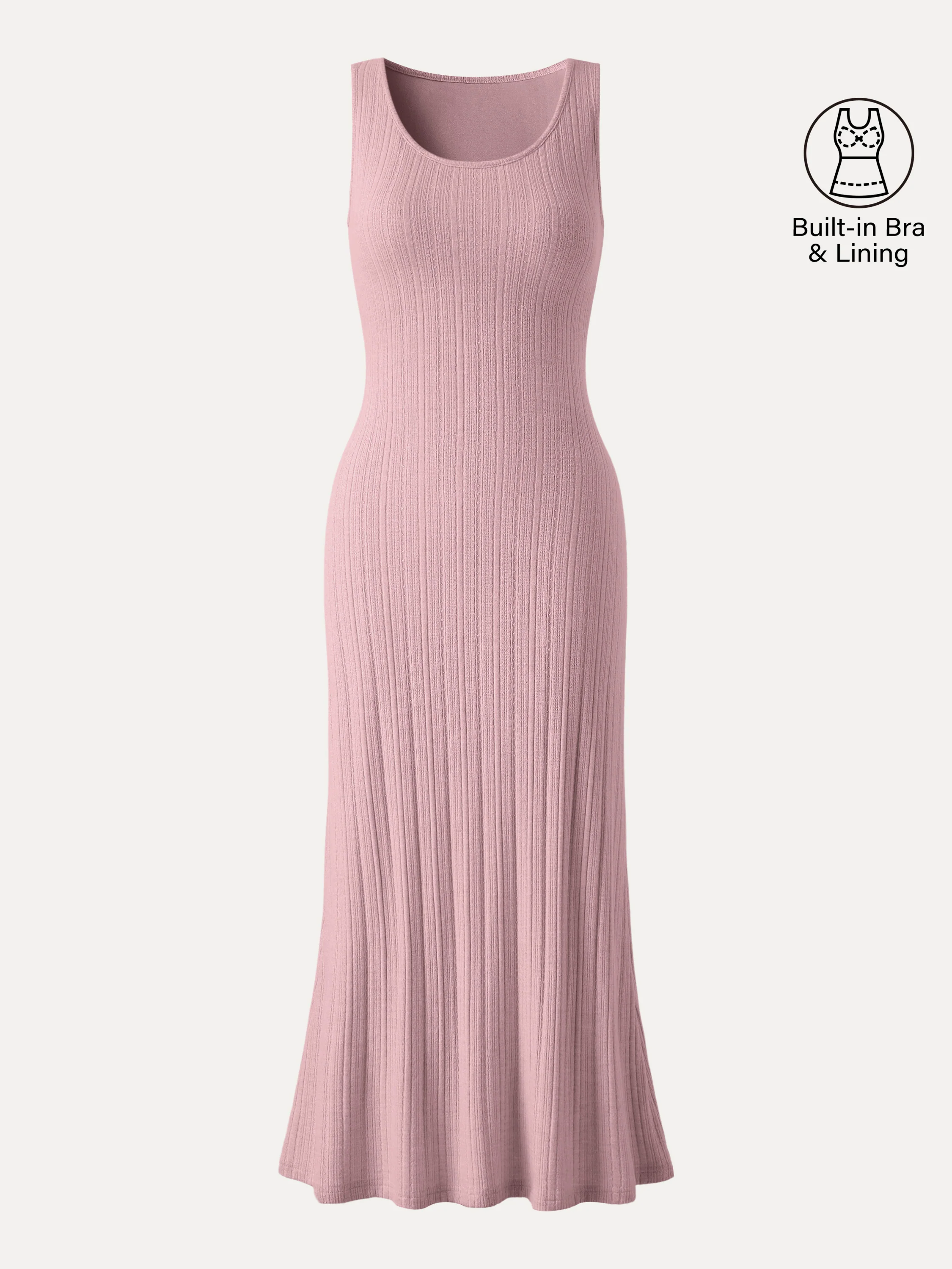 Pointelle U-Neck Maxi Bra Dress - Image 13