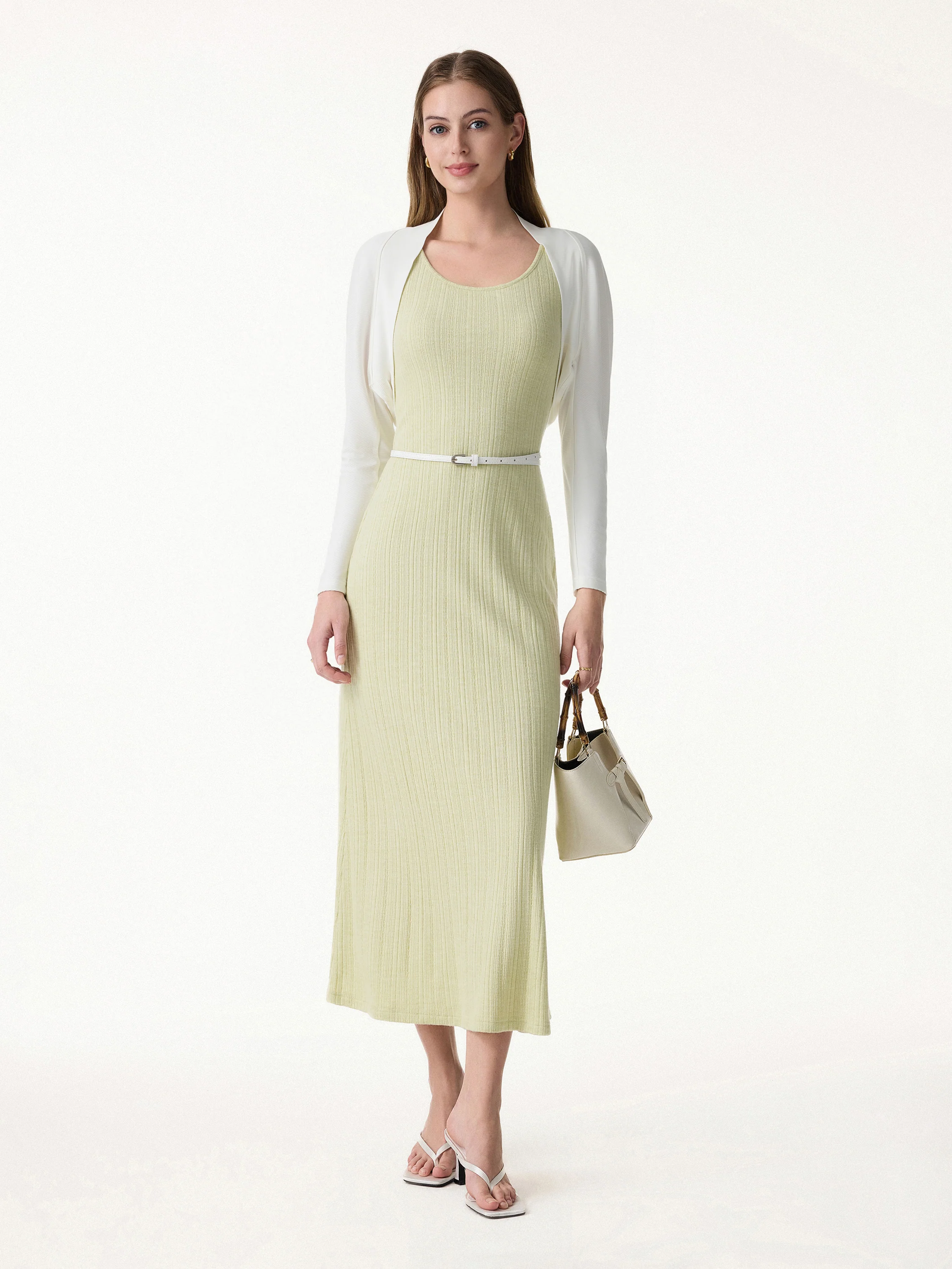 Pointelle U-Neck Maxi Bra Dress - Image 4
