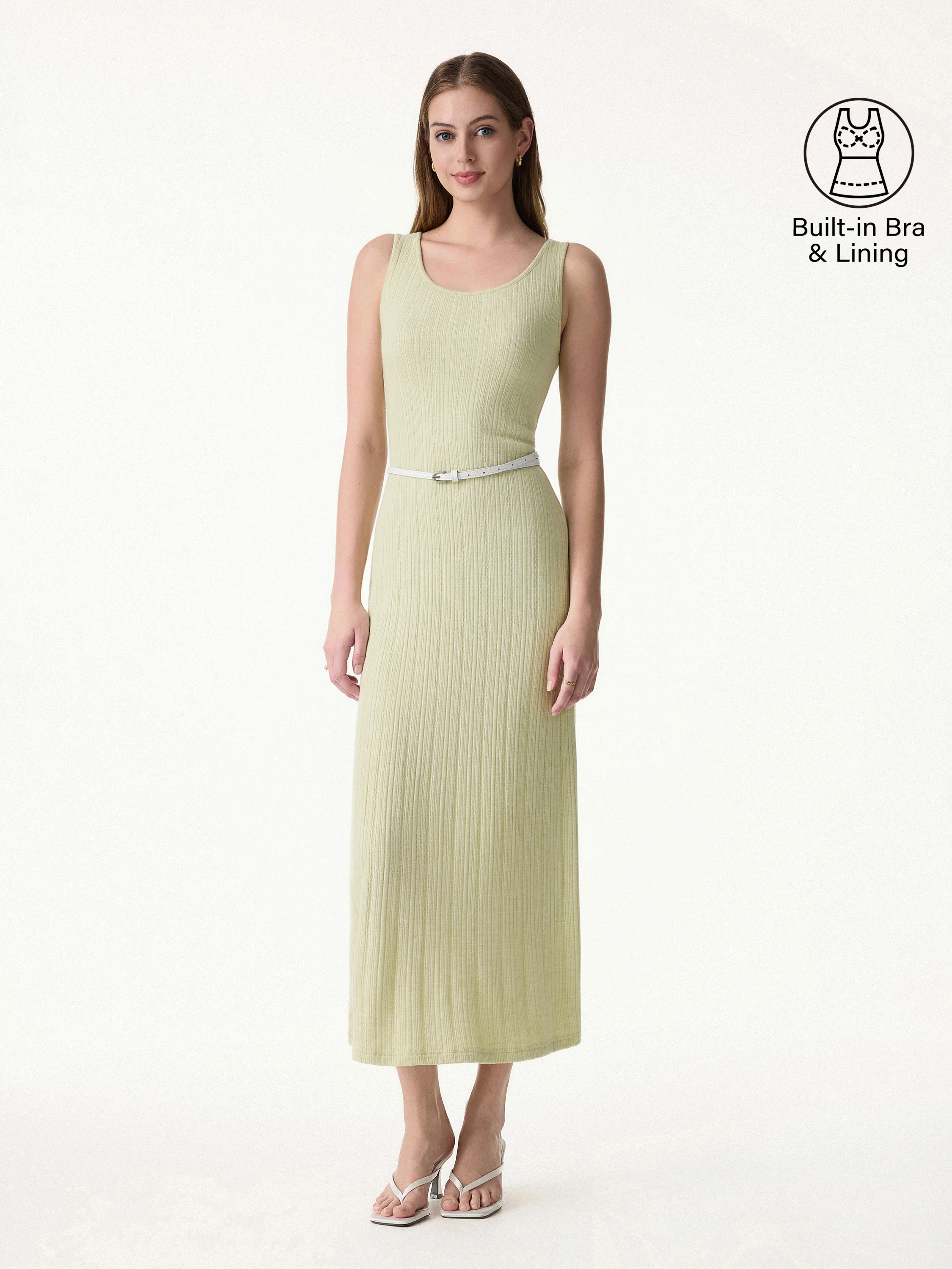 Pointelle U-Neck Maxi Bra Dress - Image 5