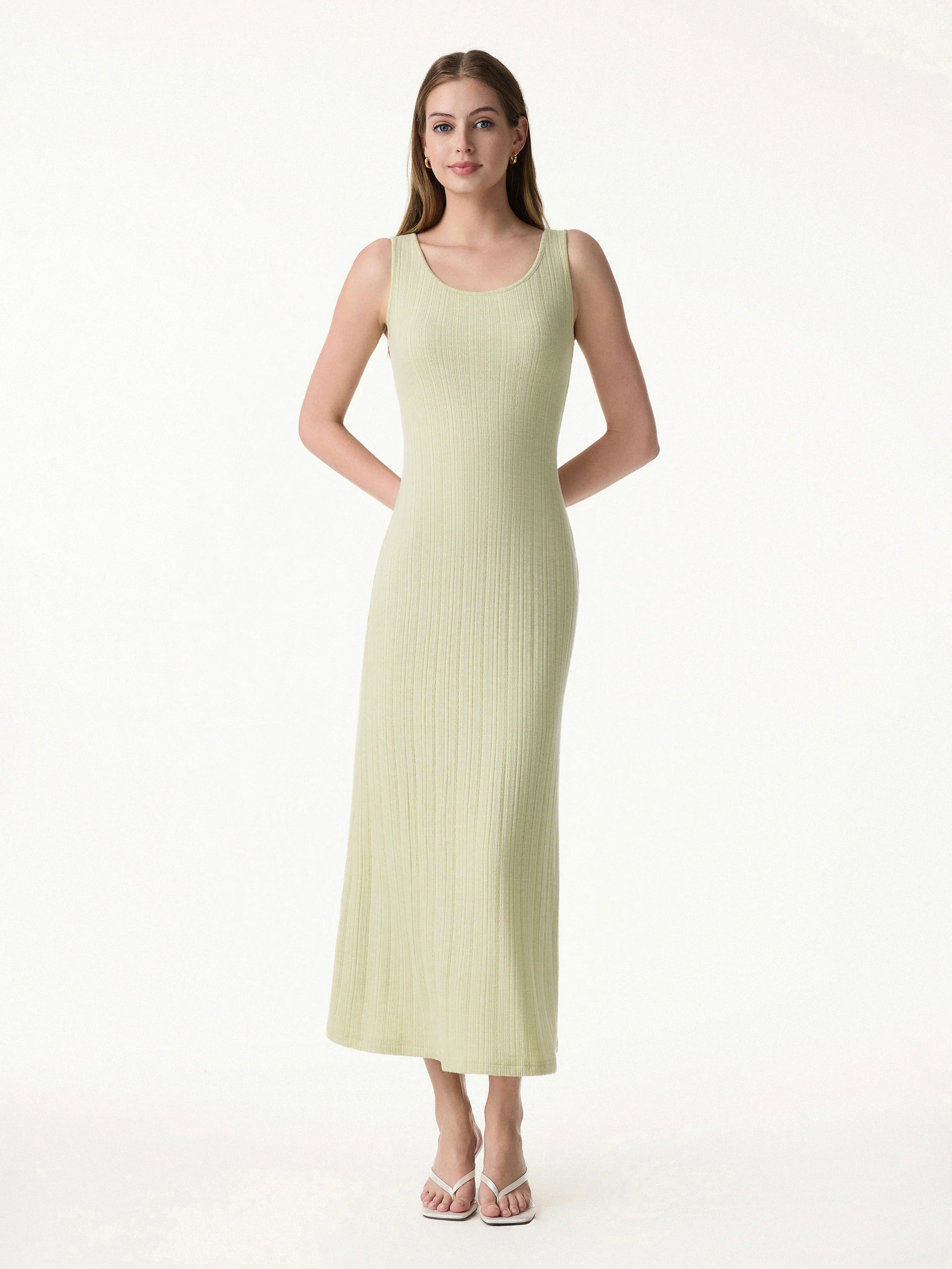 Pointelle U-Neck Maxi Bra Dress - Image 6