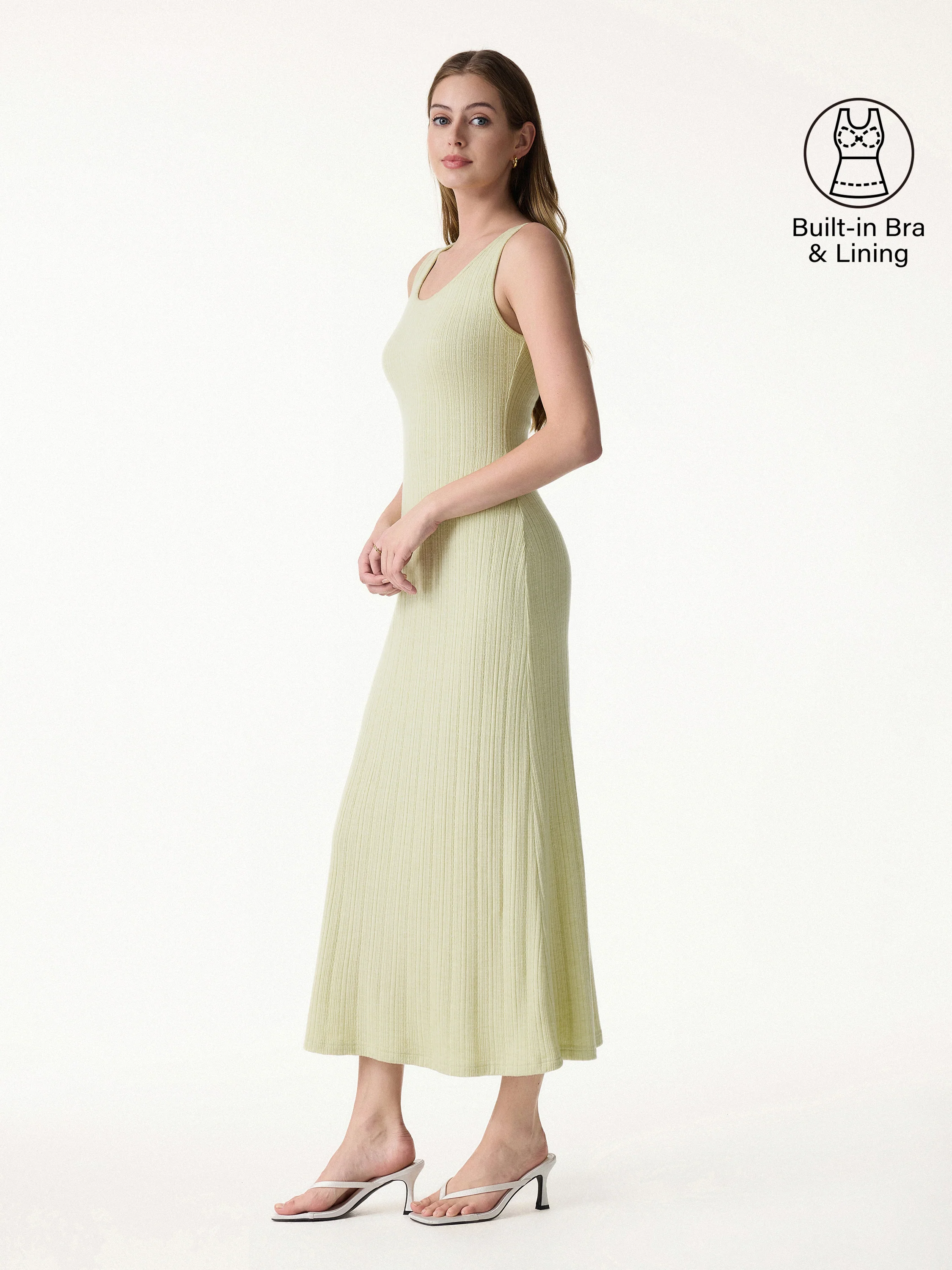 Pointelle U-Neck Maxi Bra Dress - Image 7