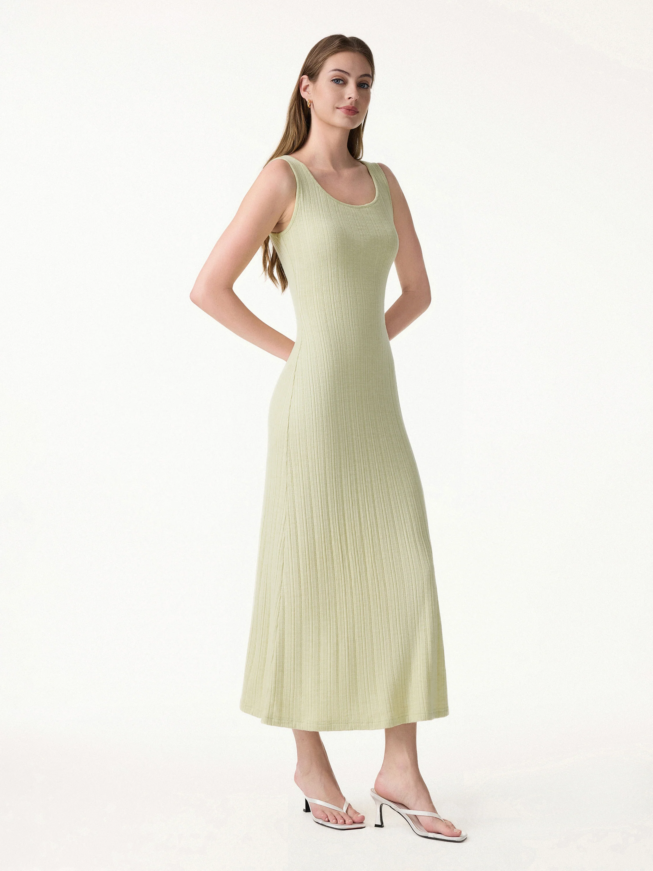 Pointelle U-Neck Maxi Bra Dress - Image 8