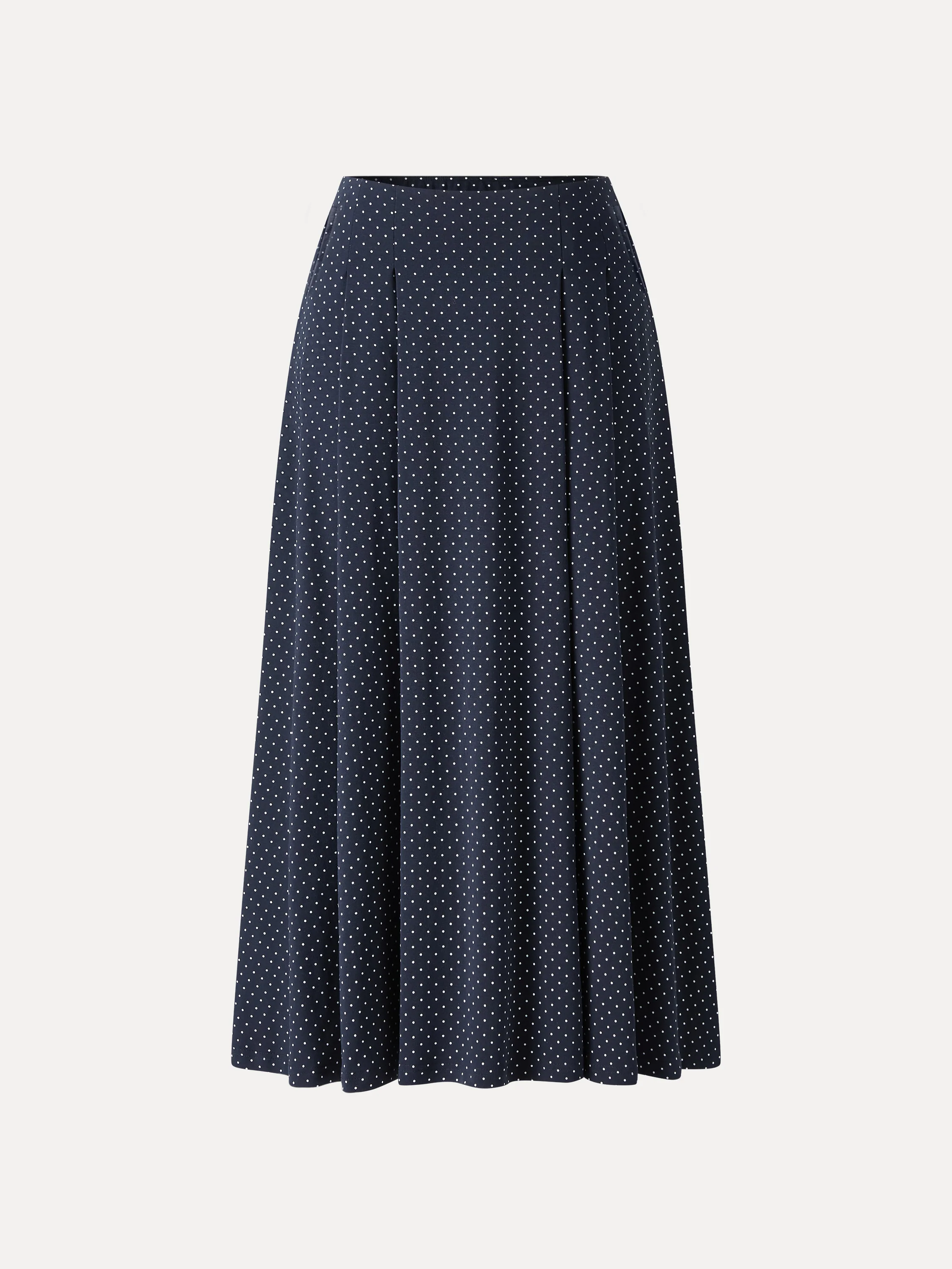 Polka Dots Flared Midi Skirt with Pockets - Image 10