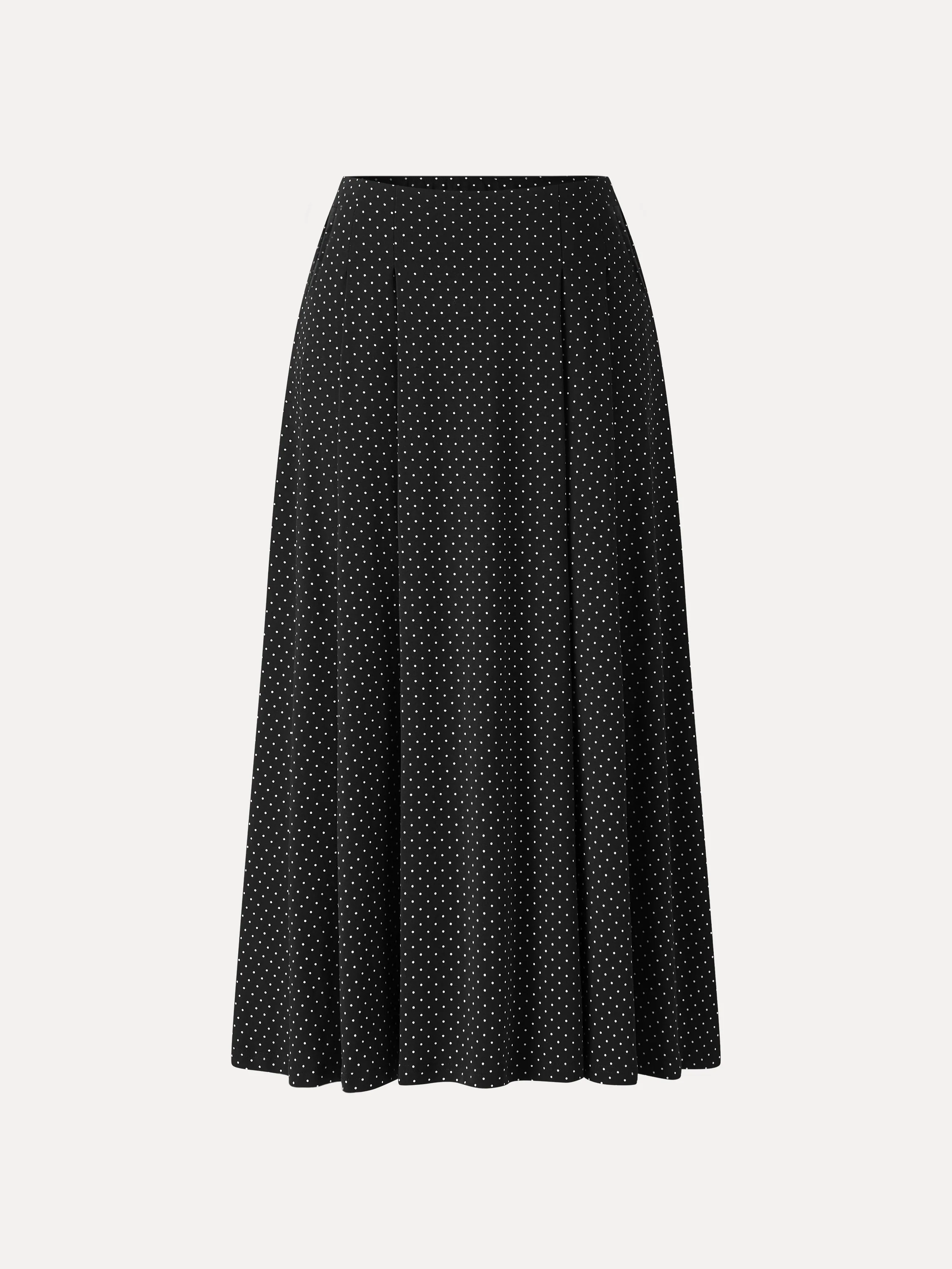 Polka Dots Flared Midi Skirt with Pockets - Image 12