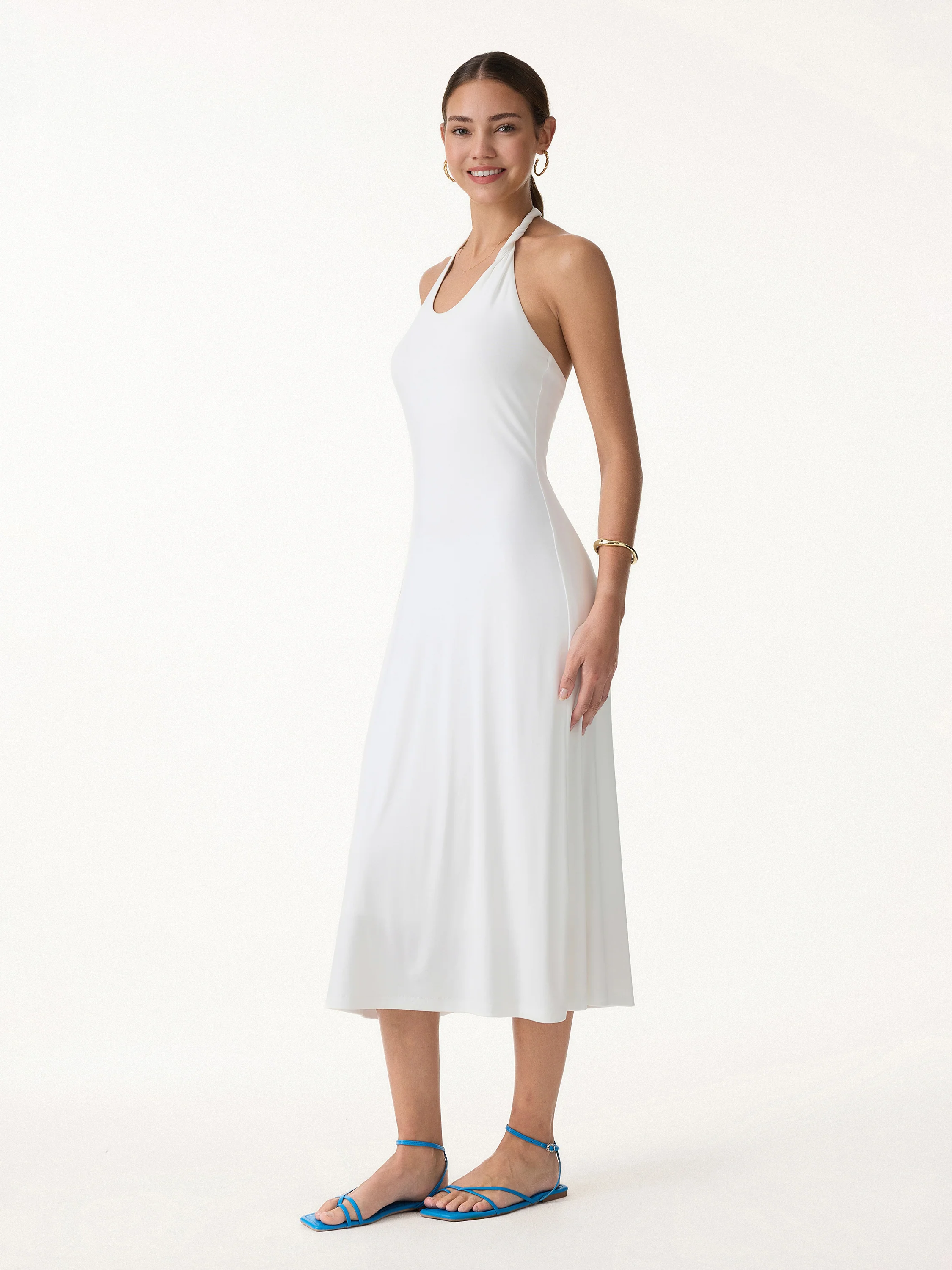 Ponte Halter Neck Open Back Bra Dress - Image 4