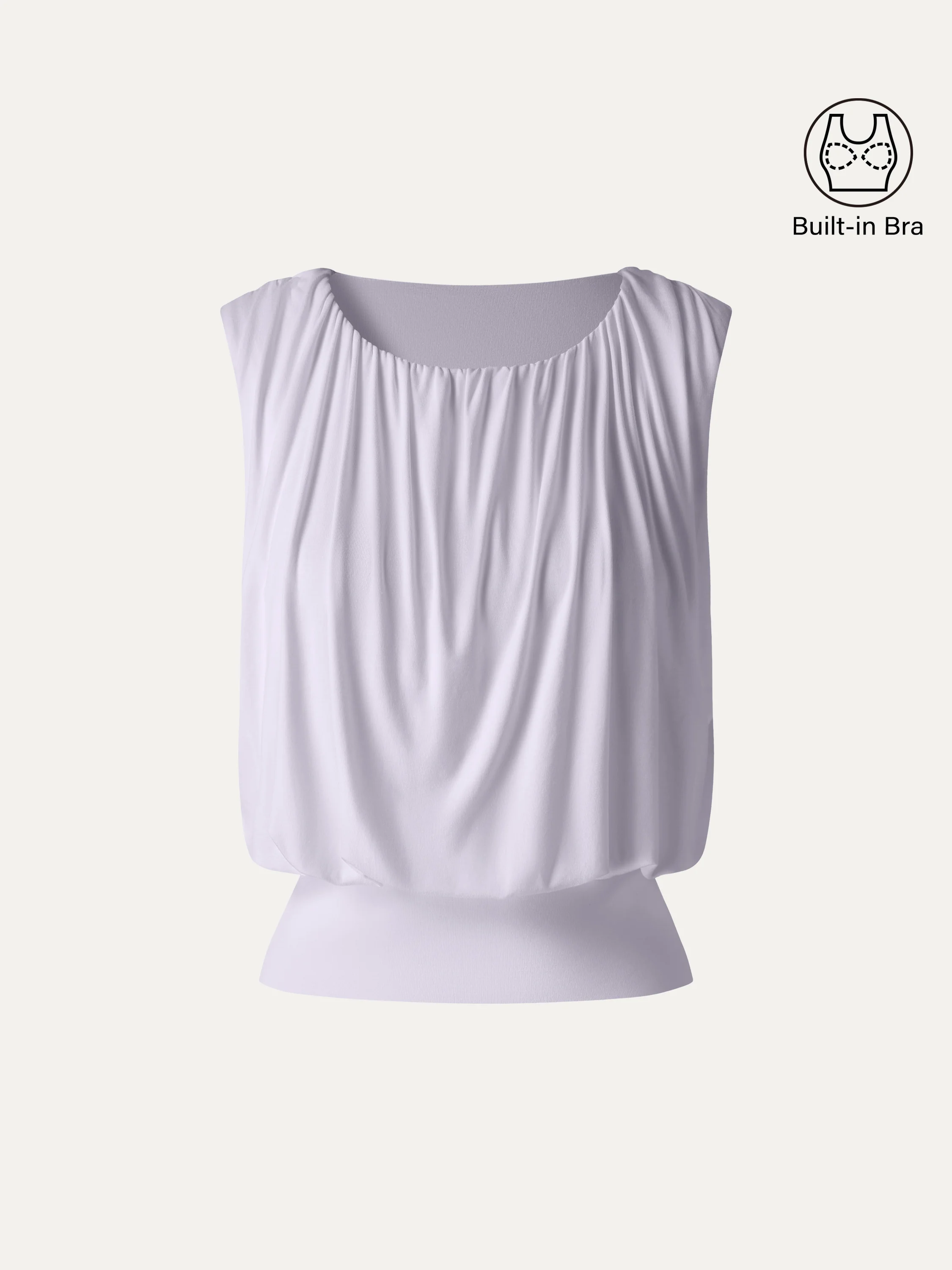 Round Neck Gathered Sleeveless Bra Top - Image 13