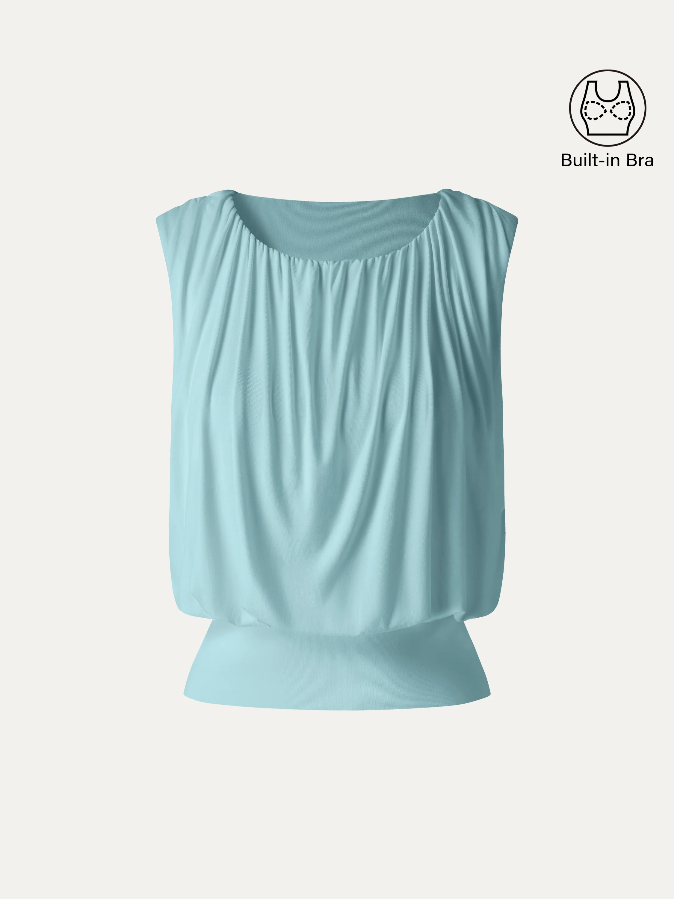 Round Neck Gathered Sleeveless Bra Top - Image 15
