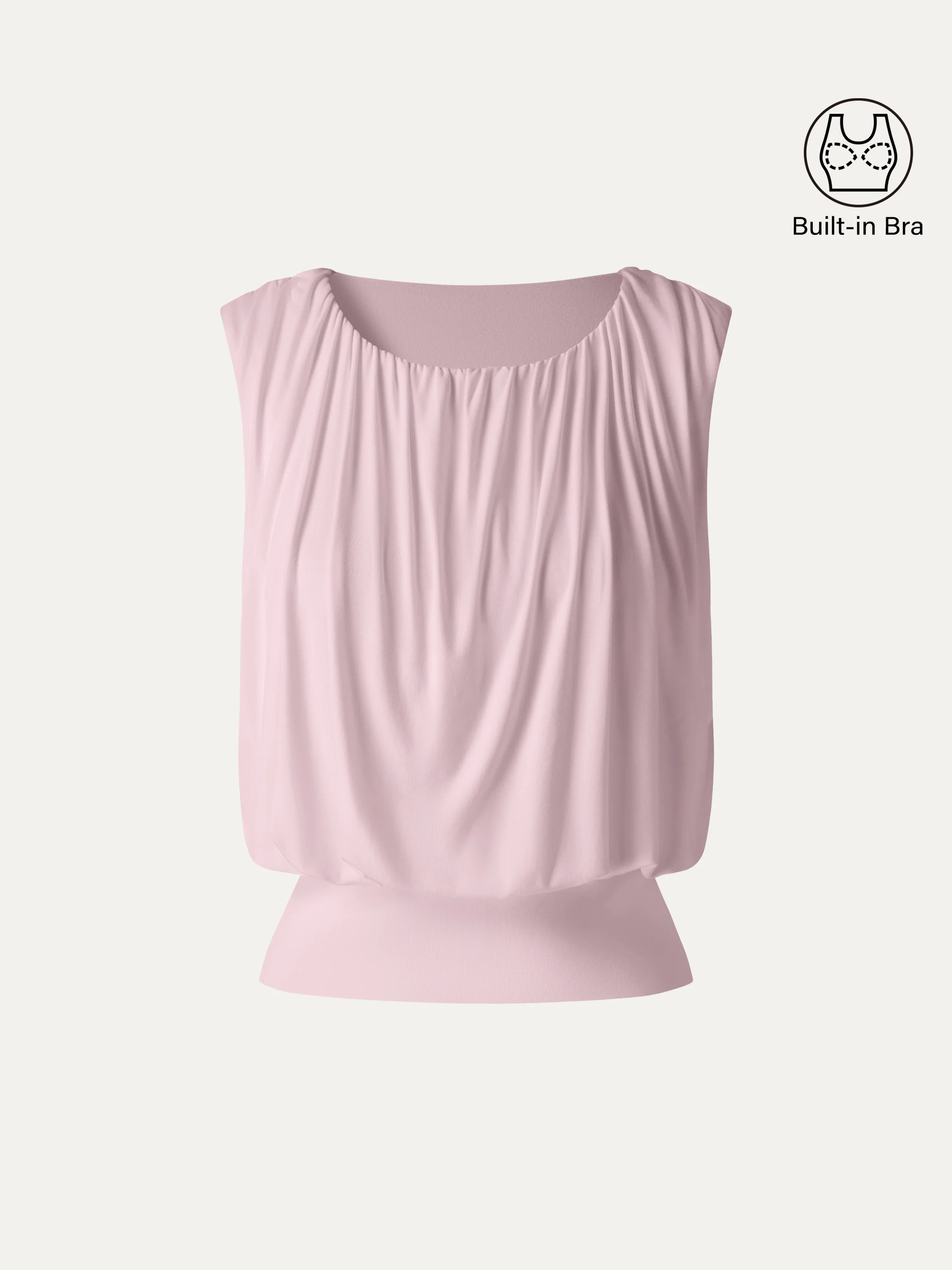 Round Neck Gathered Sleeveless Bra Top - Image 16