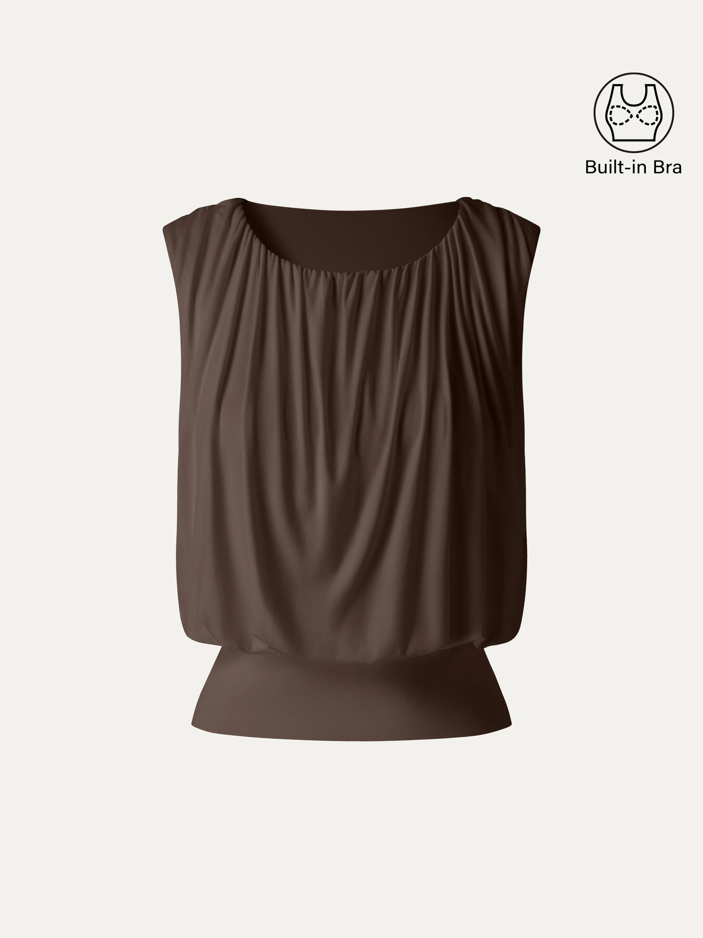Round Neck Gathered Sleeveless Bra Top - Image 18