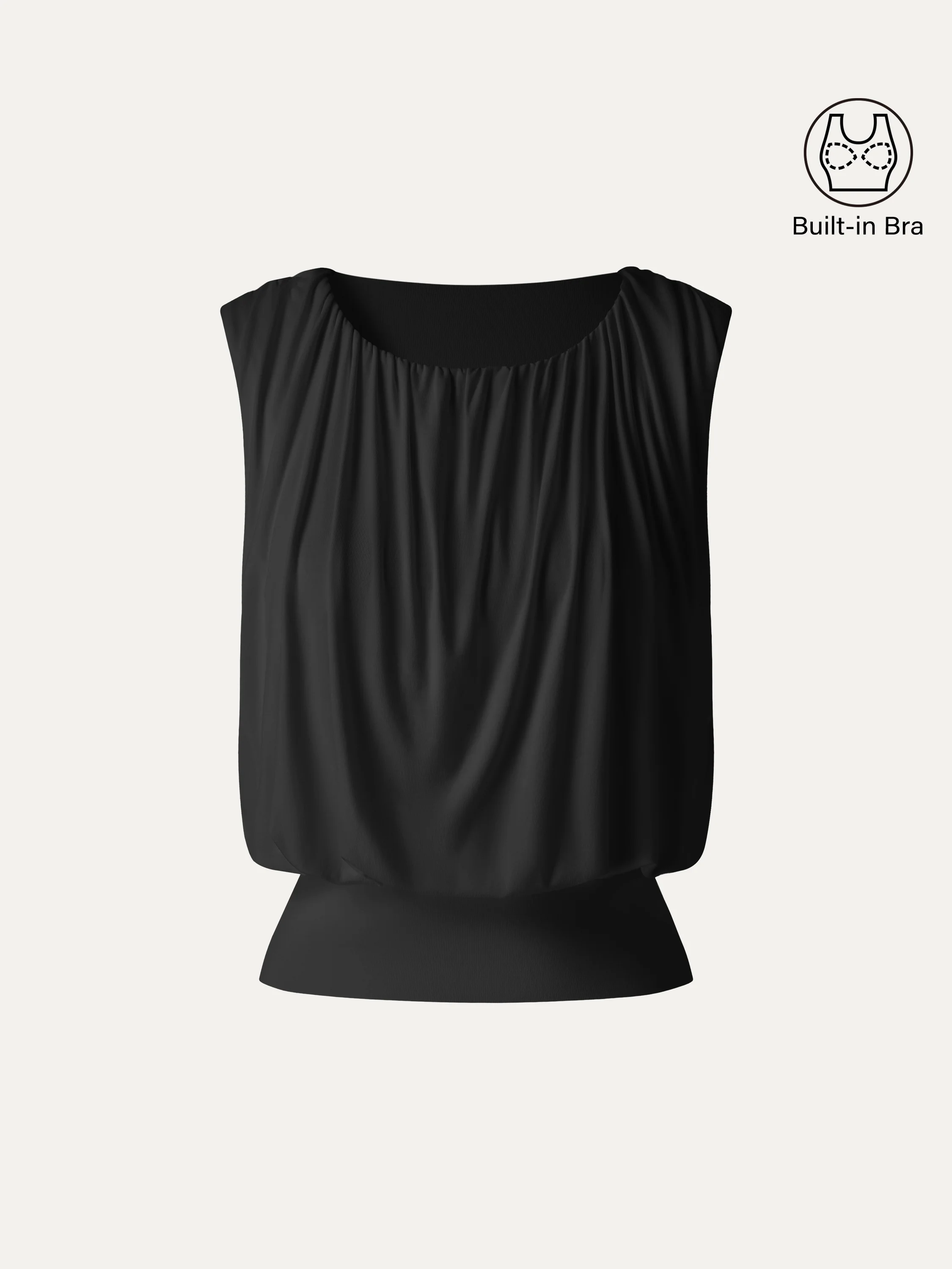 Round Neck Gathered Sleeveless Bra Top - Image 19