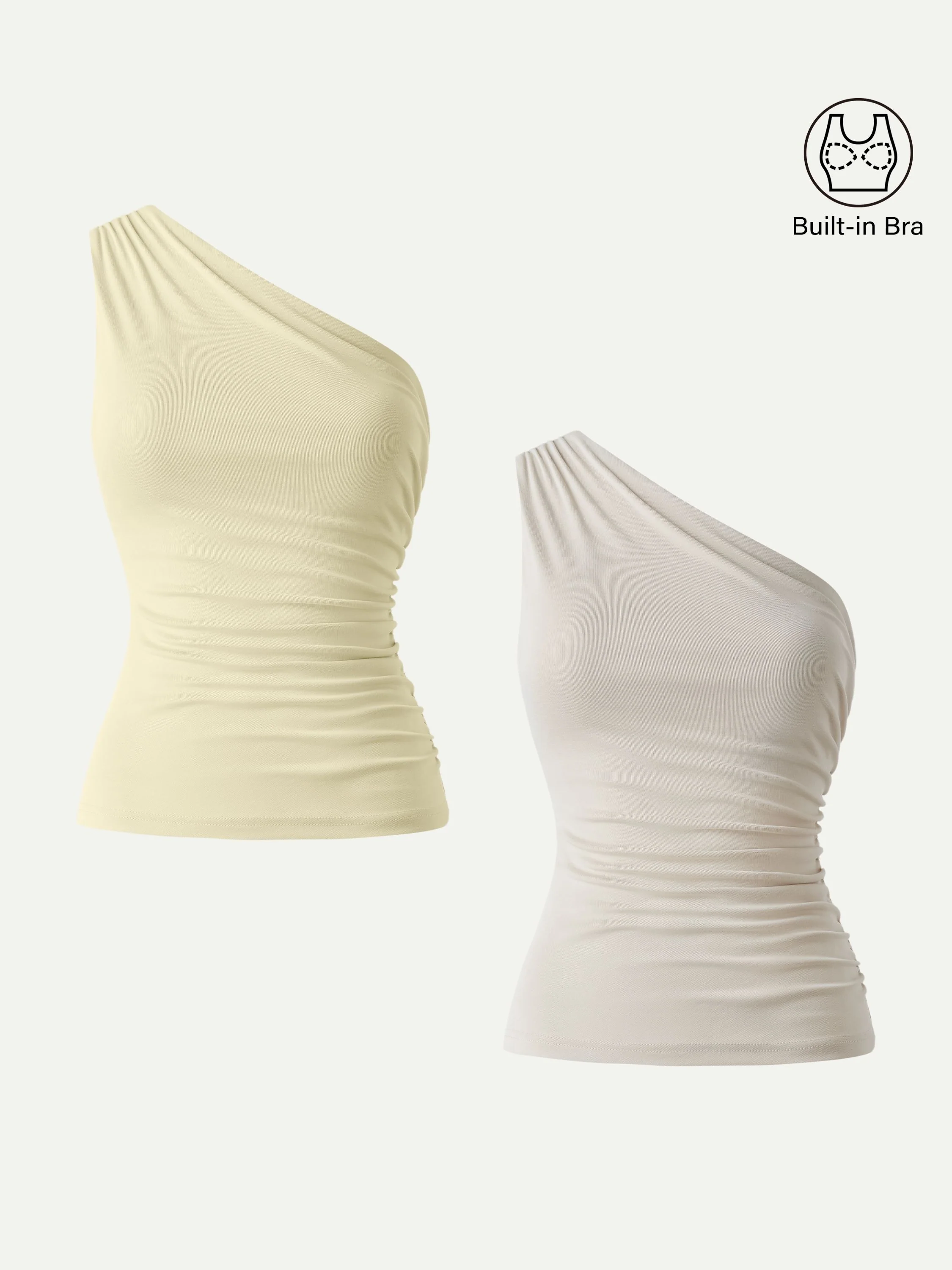Sandwashed One Shoulder Ruched Bra Tank - Image 24