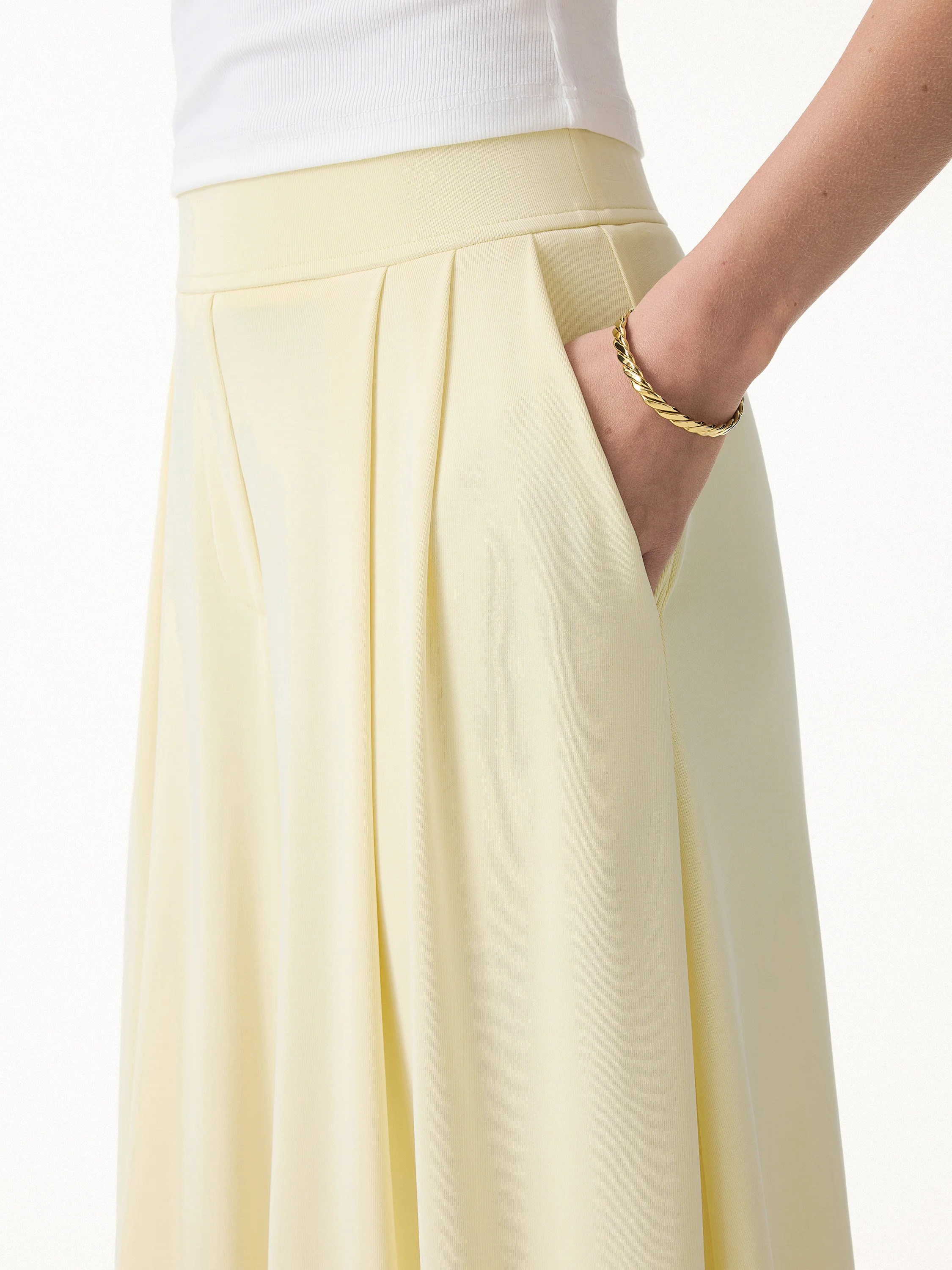 Sandwashed Super Flowy Cropped Palazzo Leg Pant with Pockets - Image 5