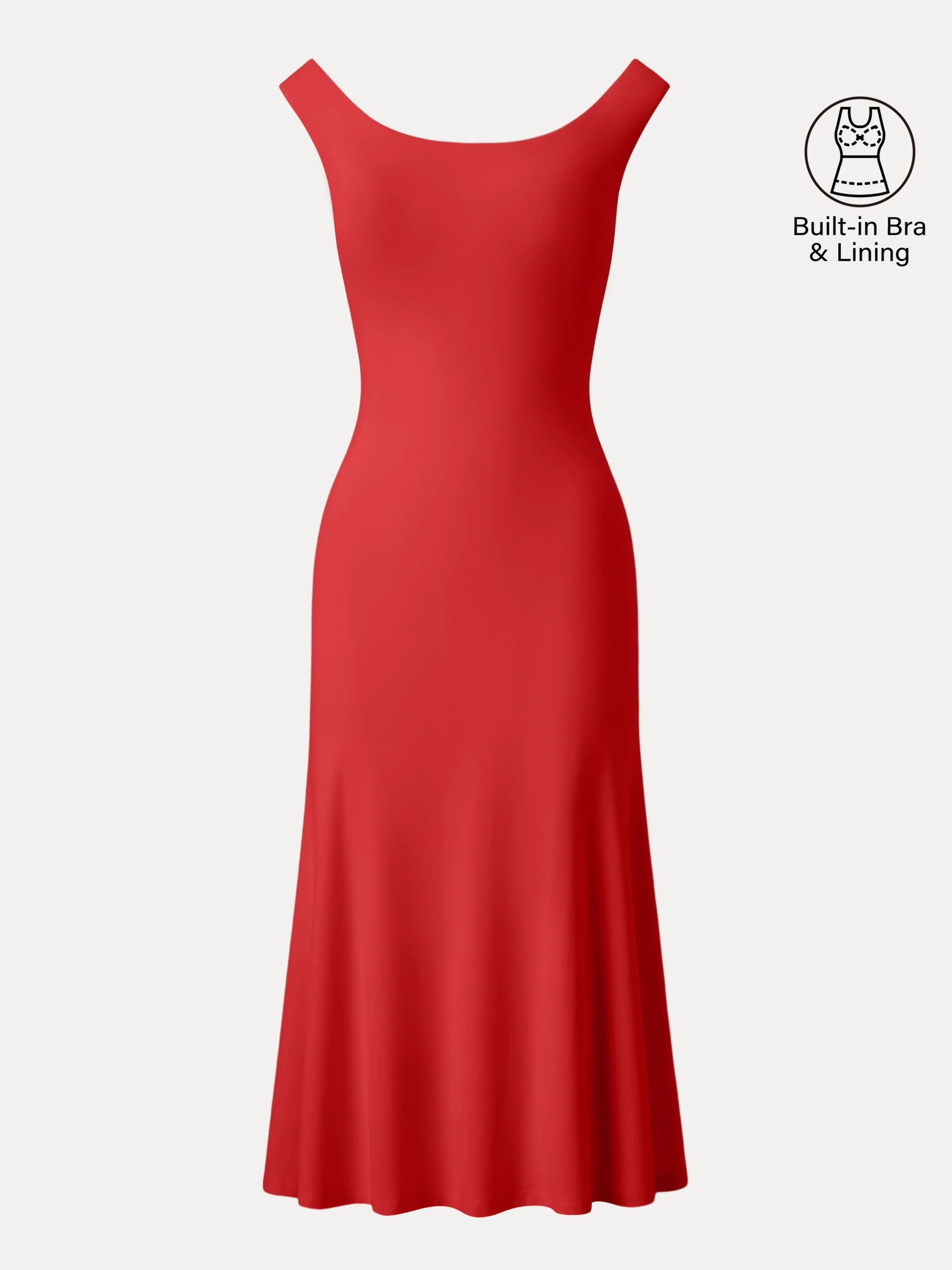 Scoop Neck Midi Low Back Bra Dress - Image 14