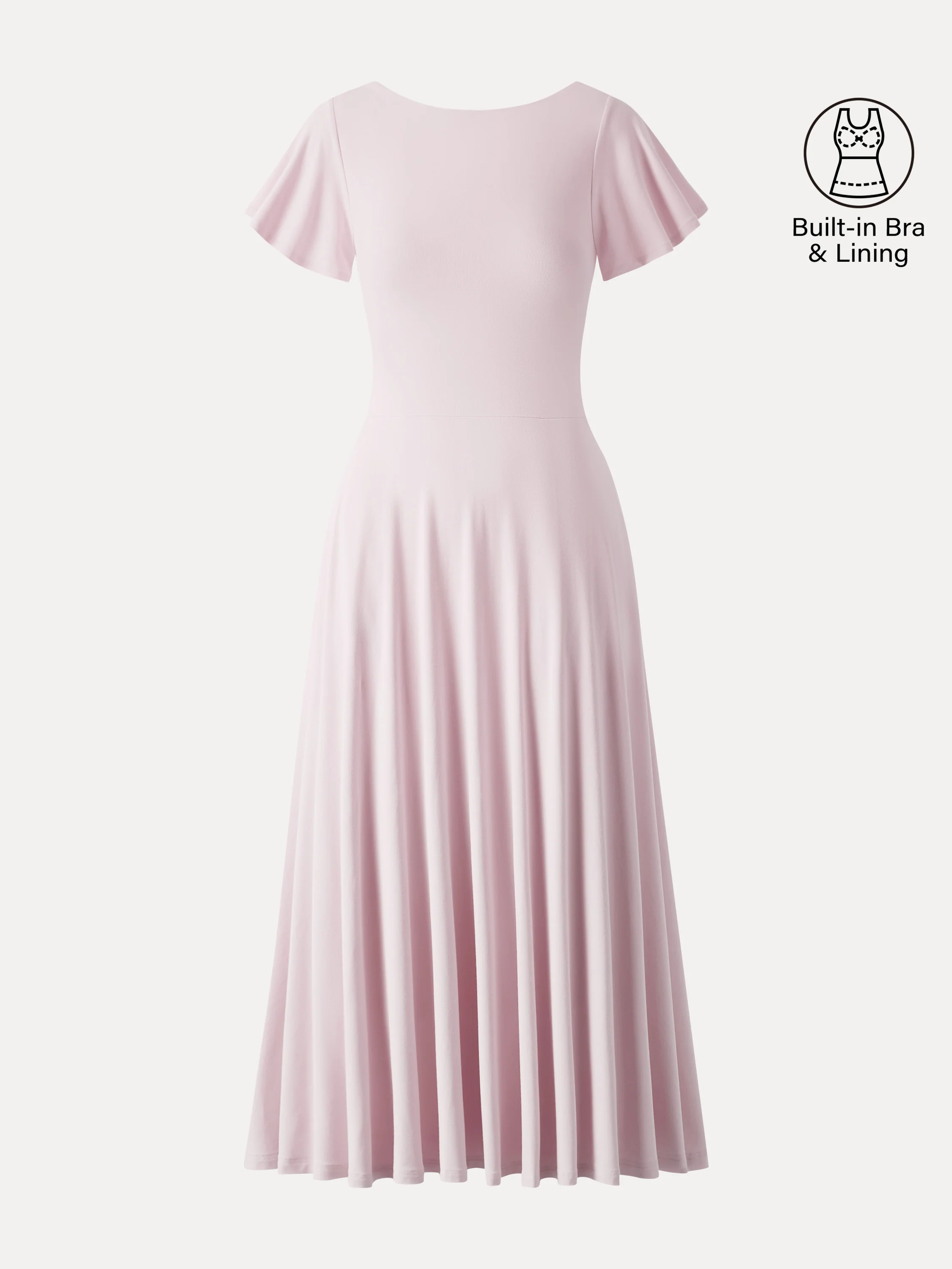 SkinKiss Boatneck Fit-and-Flare Maxi Travel Bra Dress with Pockets - Image 2