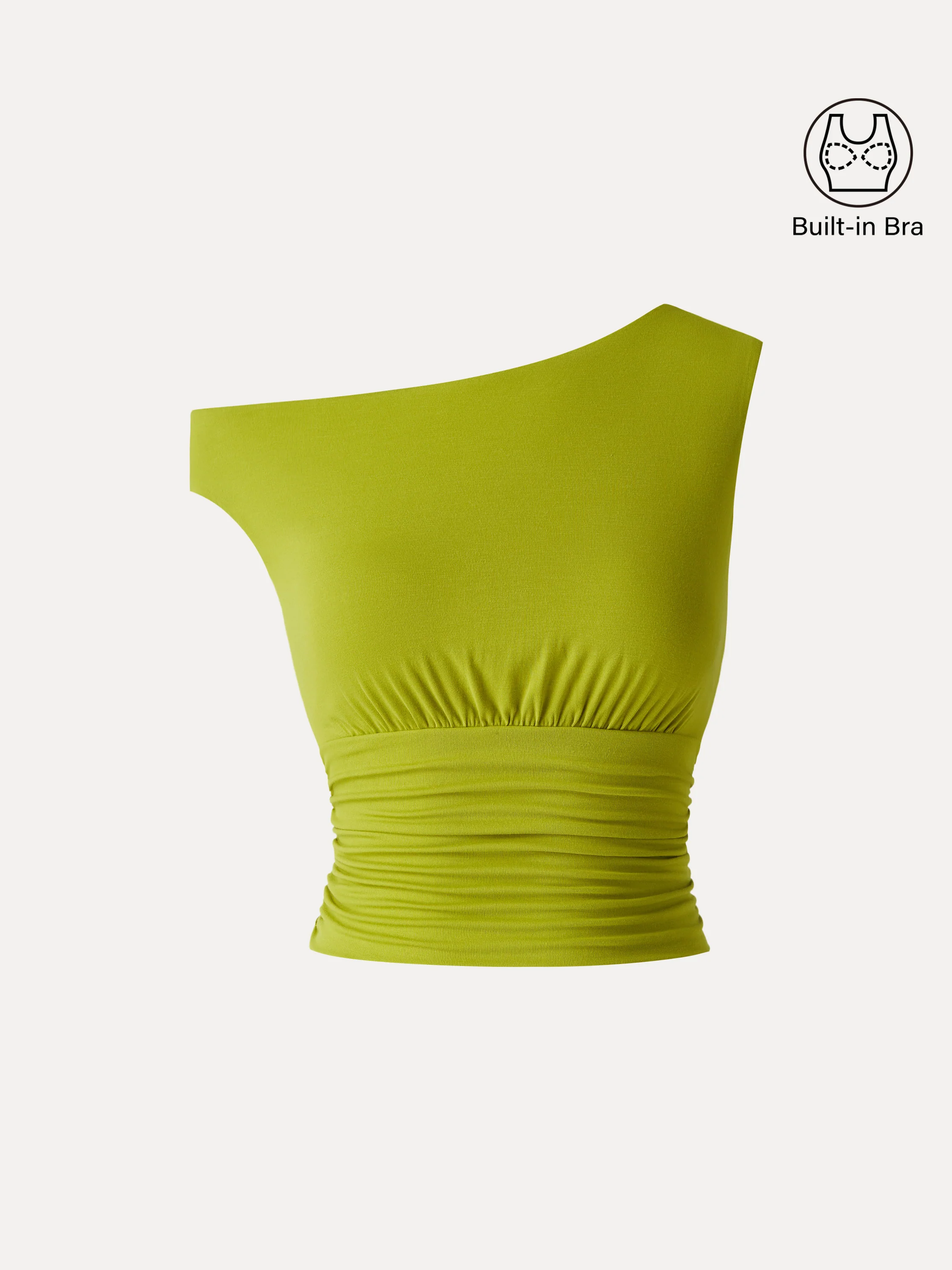 SkinKiss Asymmetrical Neck Cropped Ruched Bra Top - Image 9