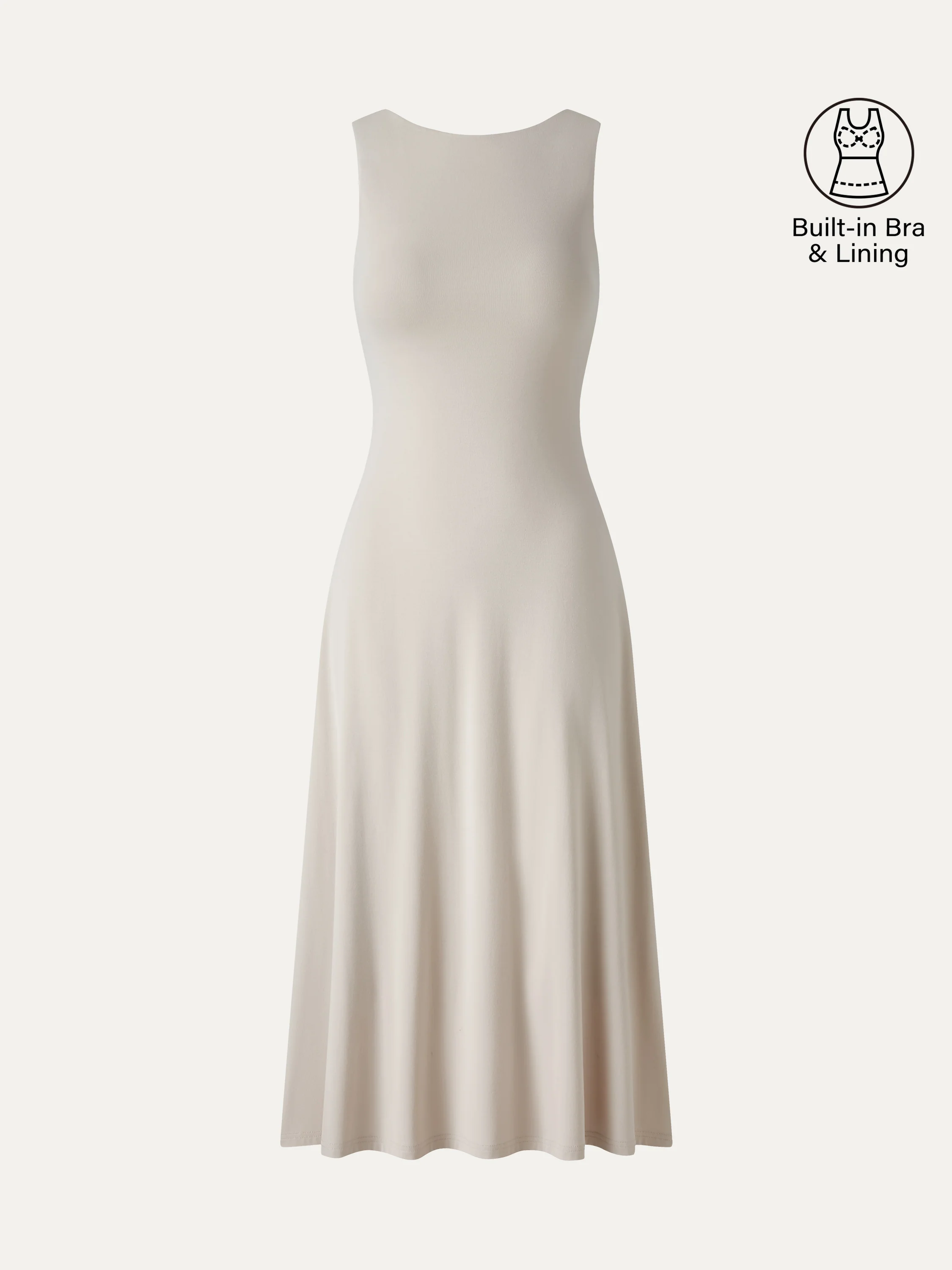 SkinKiss Boatneck Open-Back Flowy Midi Bra Dress - Image 10