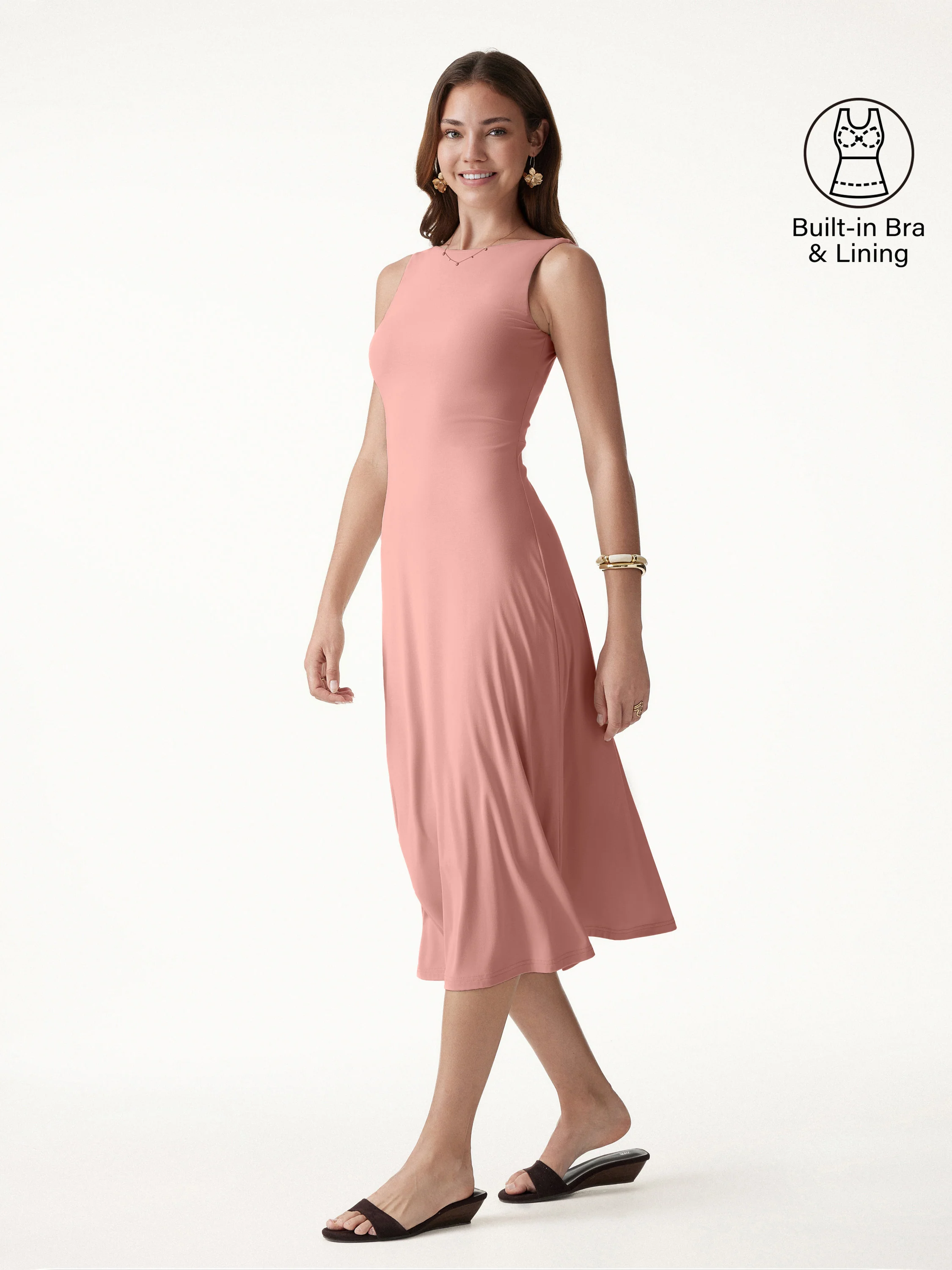 SkinKiss Boatneck Open-Back Flowy Midi Bra Dress - Image 12