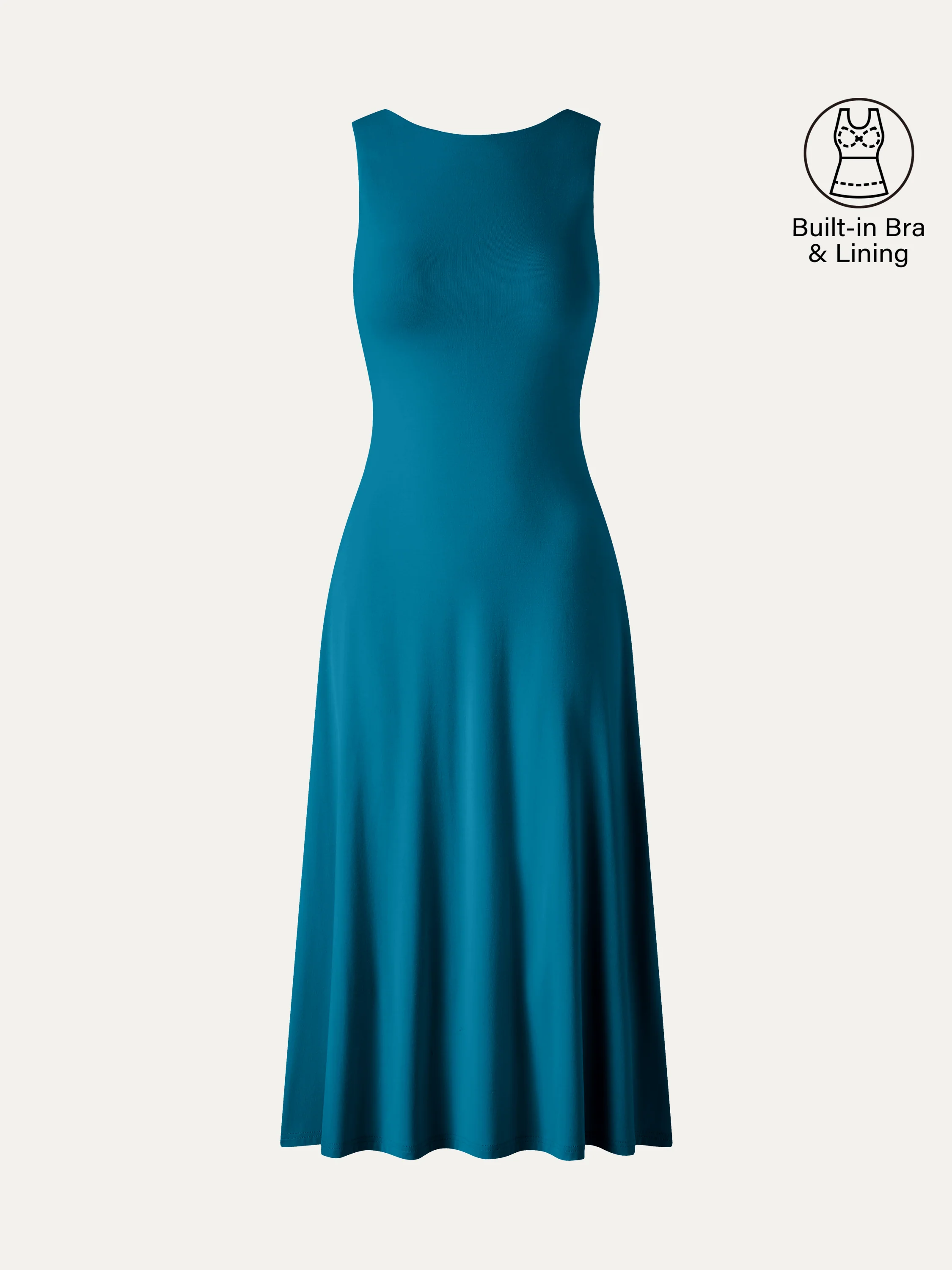 SkinKiss Boatneck Open-Back Flowy Midi Bra Dress - Image 15