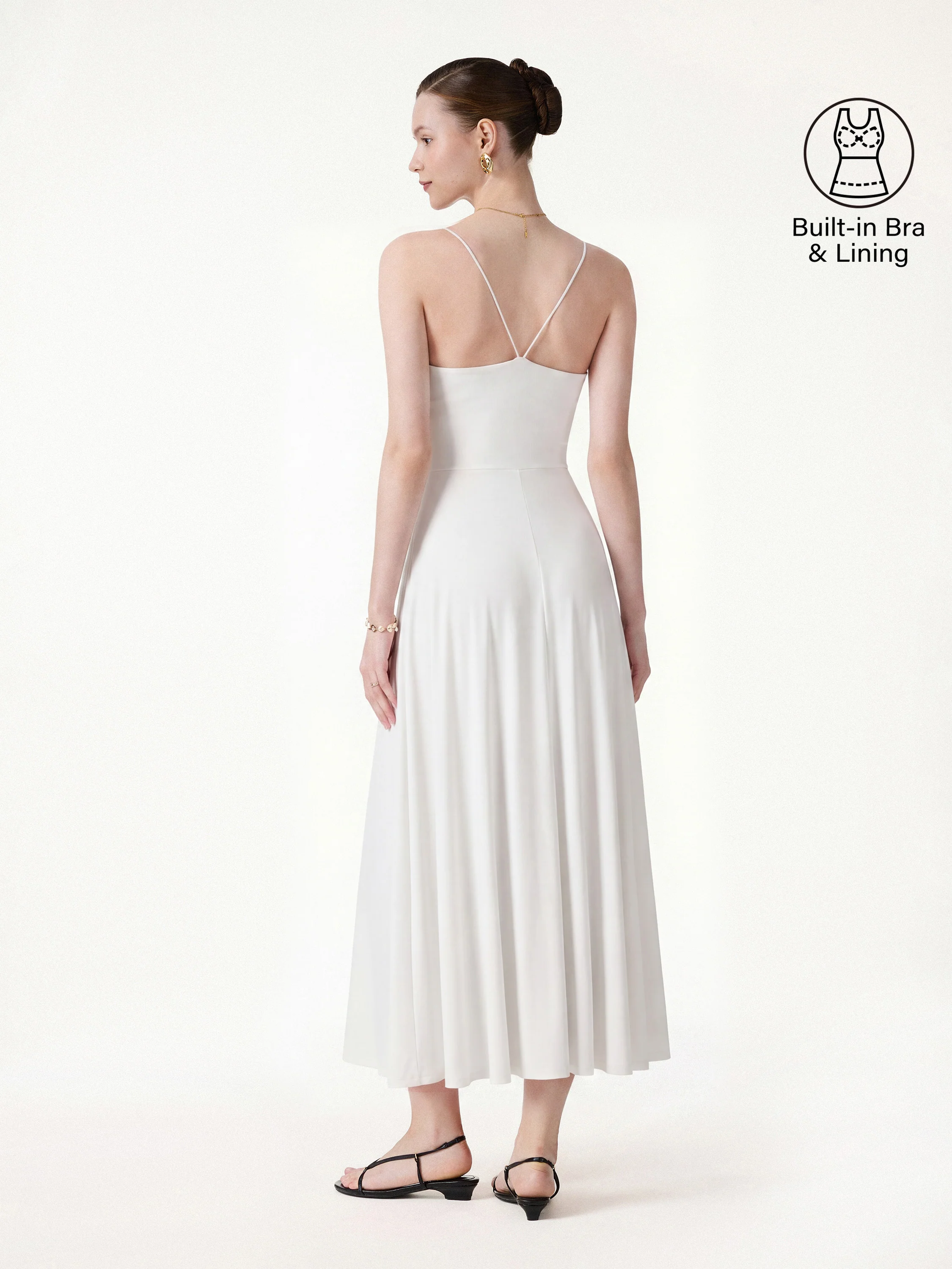 SkinKiss Classy Spaghetti Open Back Midi Bra Dress with Pockets - Image 10