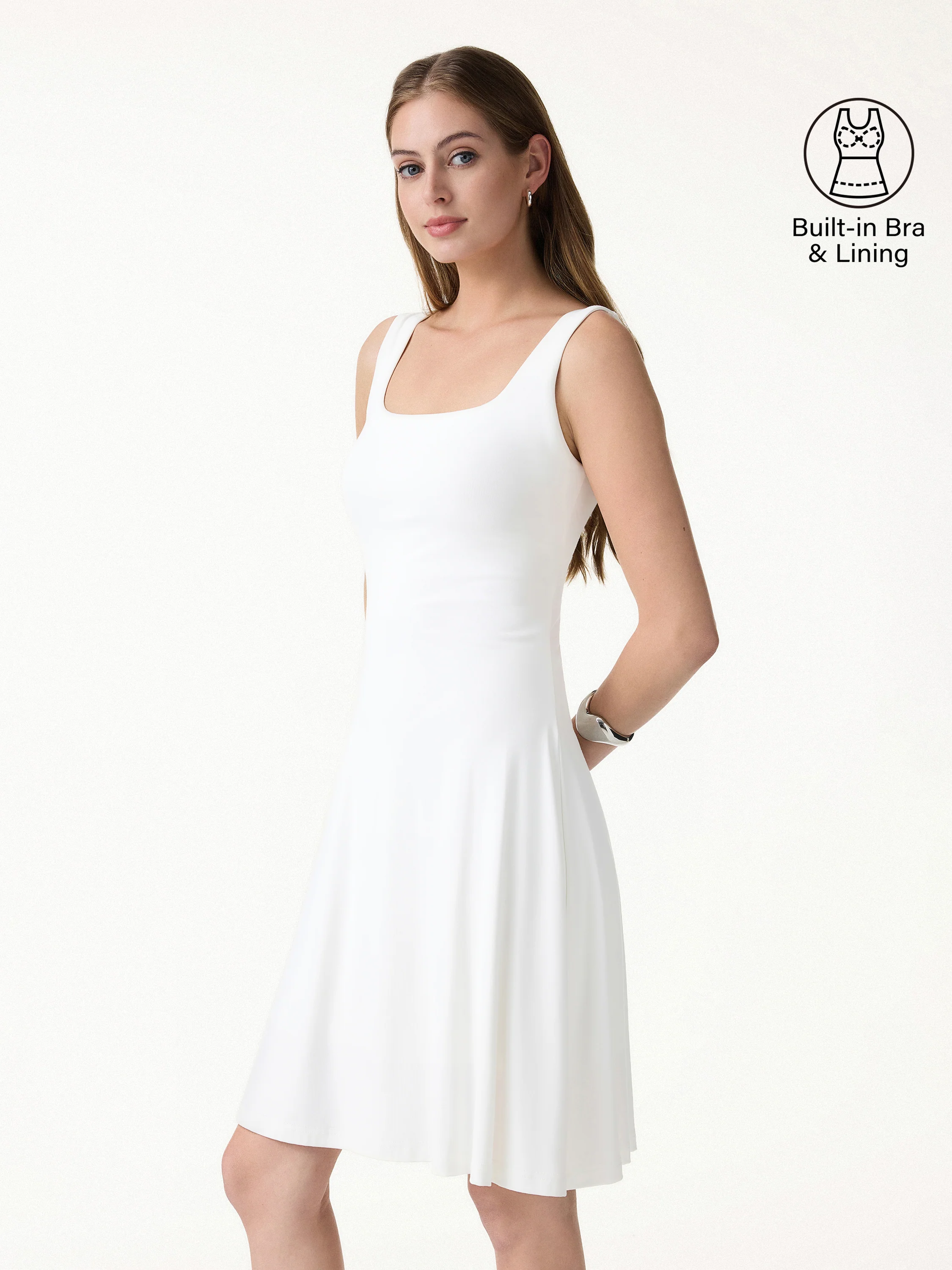SkinKiss Cooling Square Neck Mini Bra Dress - Image 6