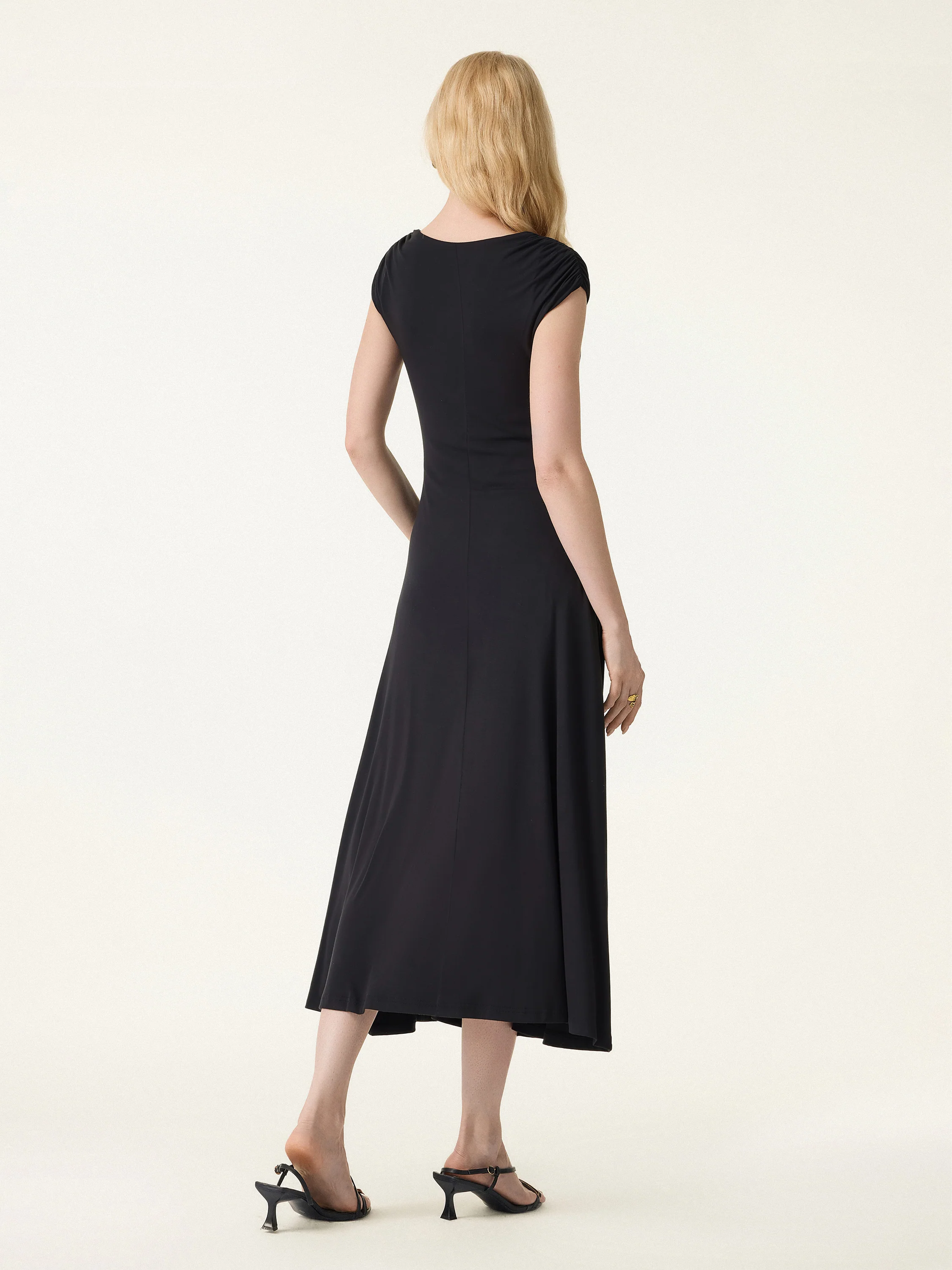 SkinKiss Cooling Square Neck Ruched Midi Bra Dress - Image 6