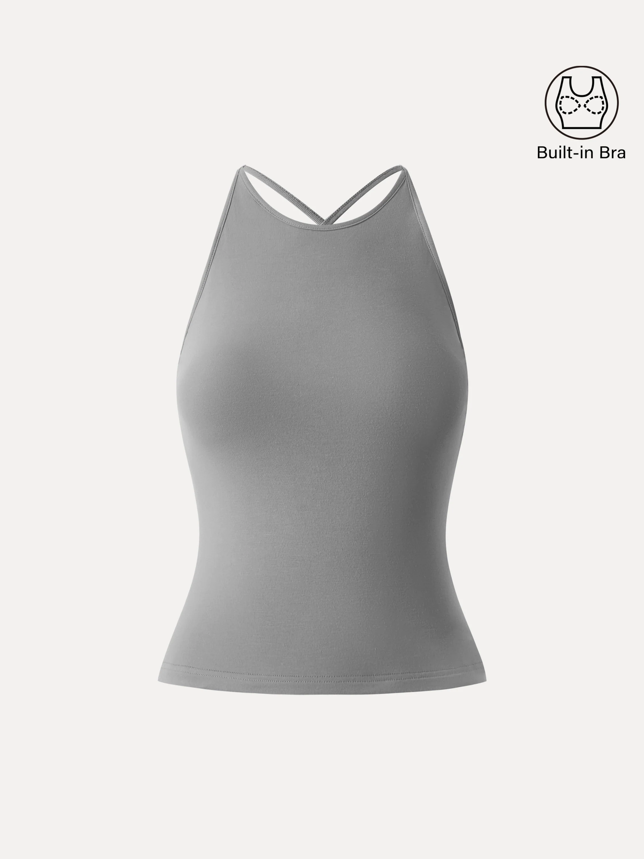 SkinKiss Round Neck Cross-Back Bandless Bra Top - Image 15