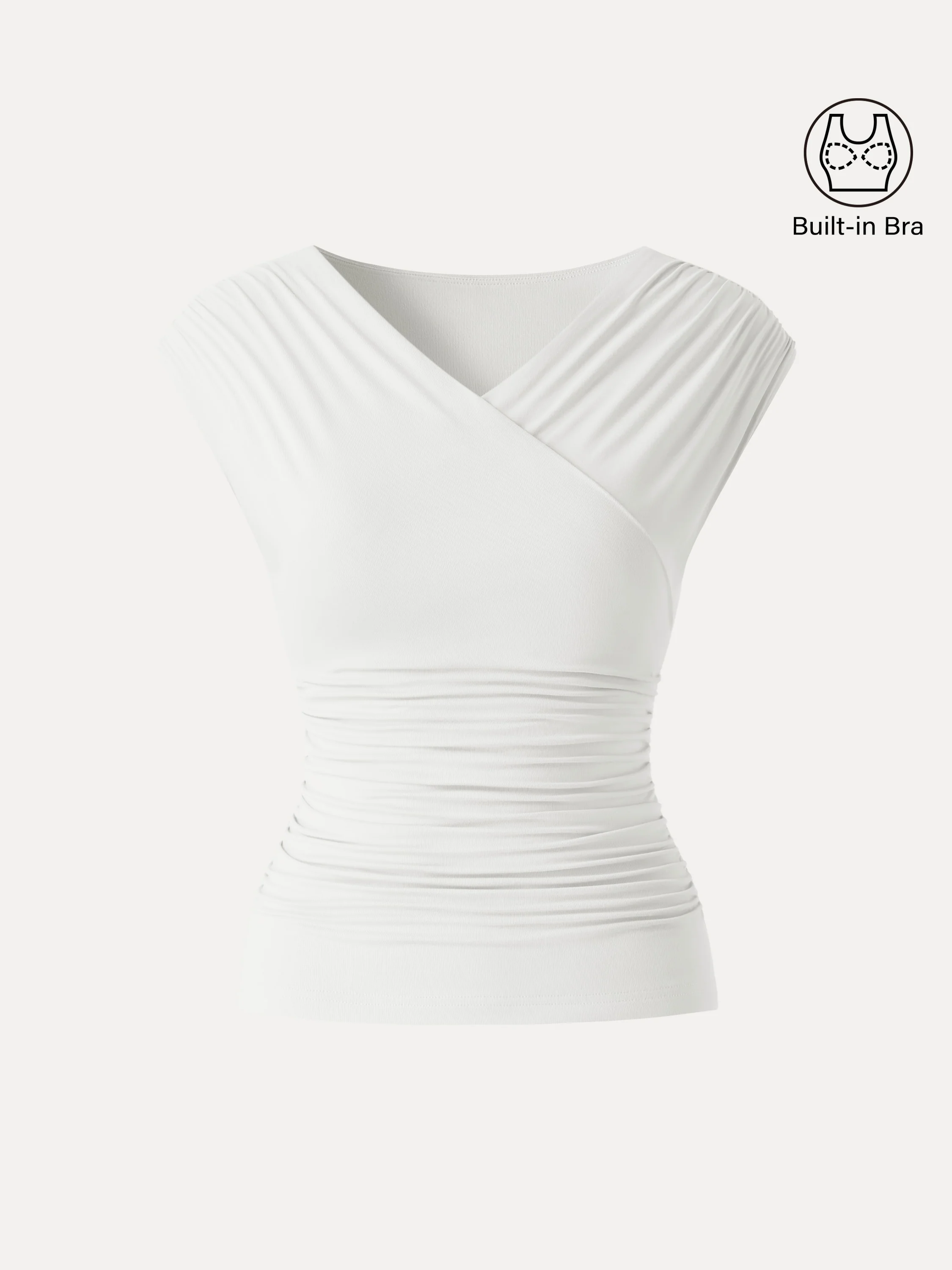 SkinKiss Surplice V-Neck Ruching Bra Top - Image 15
