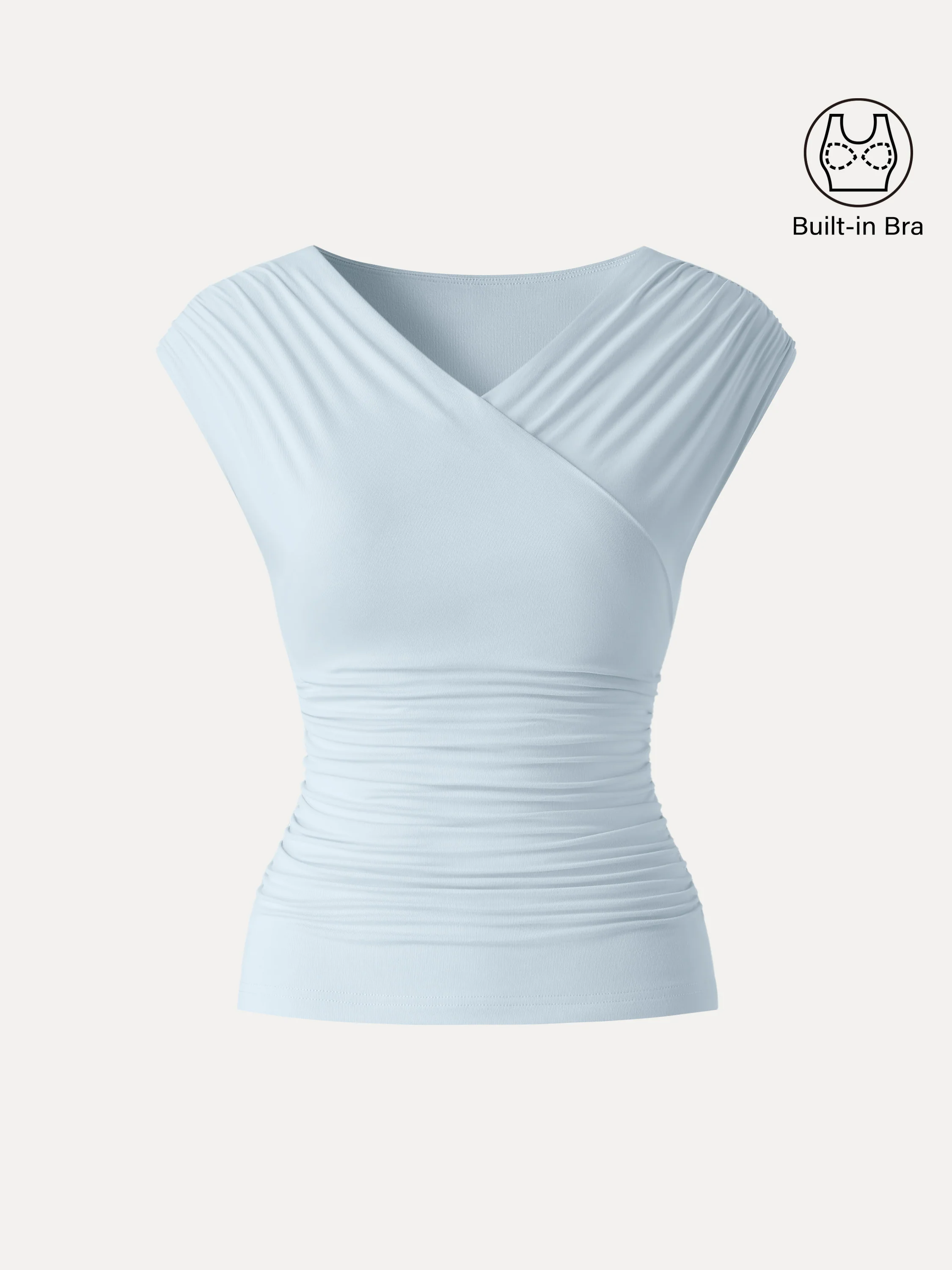 SkinKiss Surplice V-Neck Ruching Bra Top - Image 16