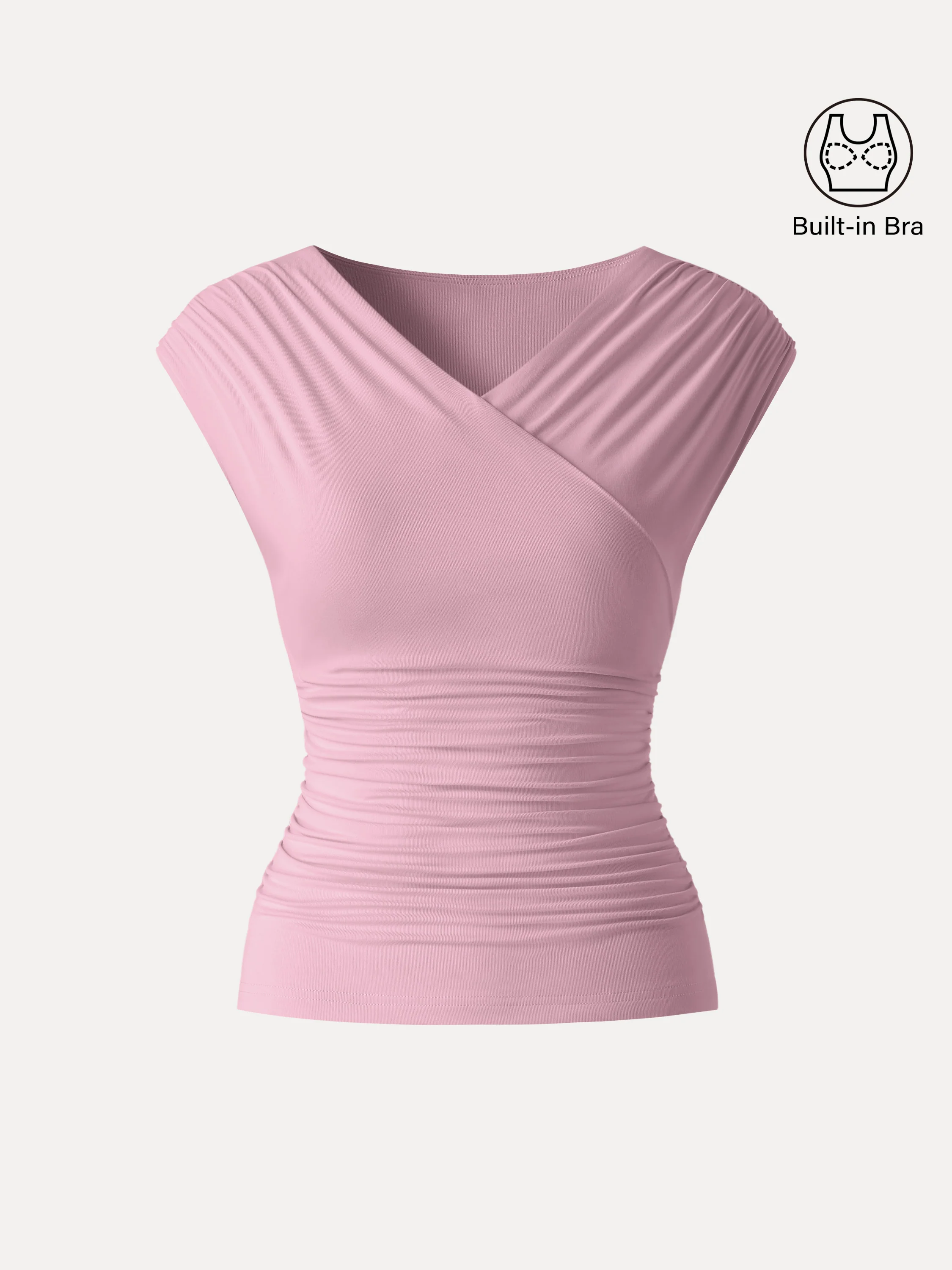 SkinKiss Surplice V-Neck Ruching Bra Top - Image 17