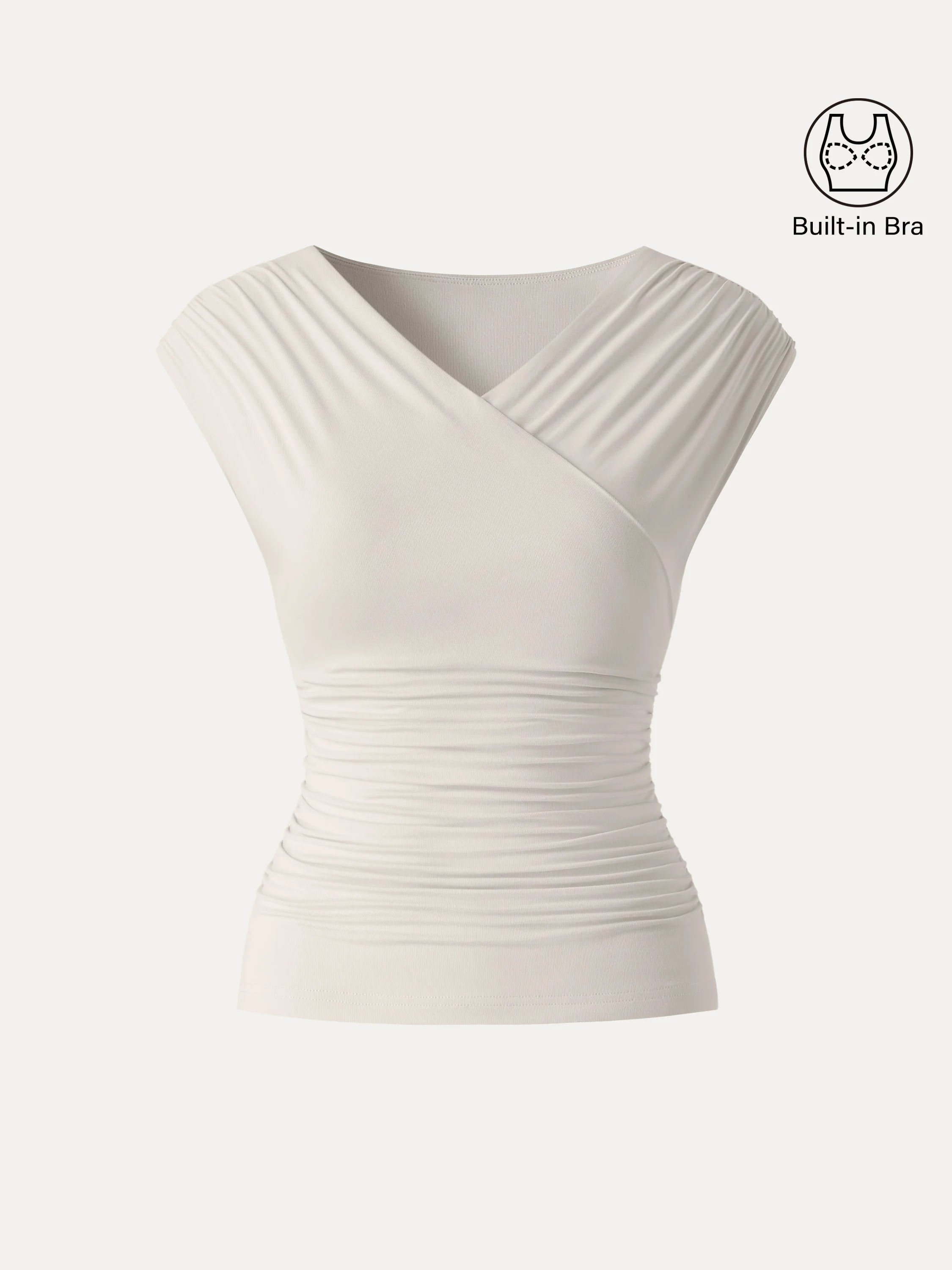 SkinKiss Surplice V-Neck Ruching Bra Top - Image 18