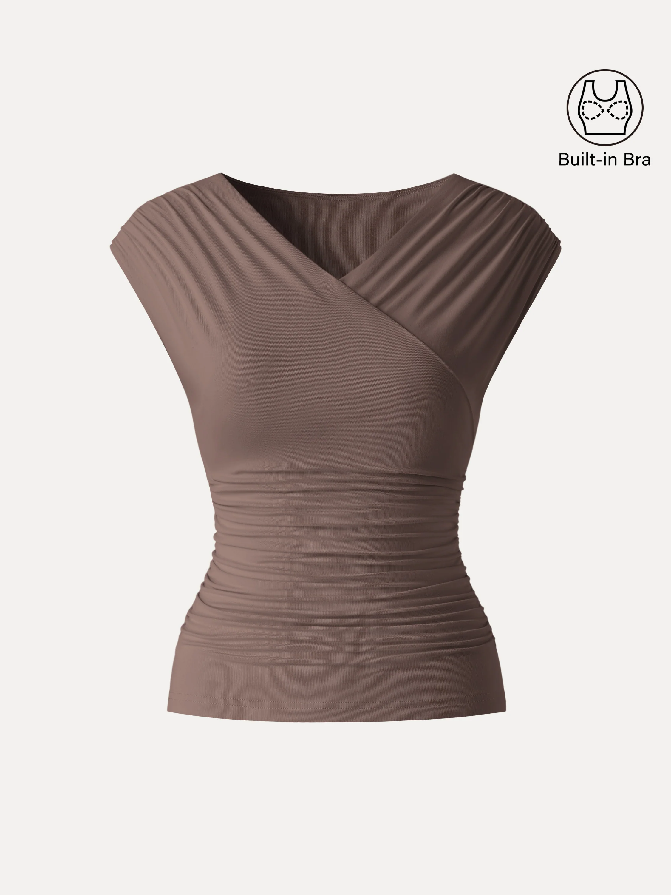 SkinKiss Surplice V-Neck Ruching Bra Top - Image 19