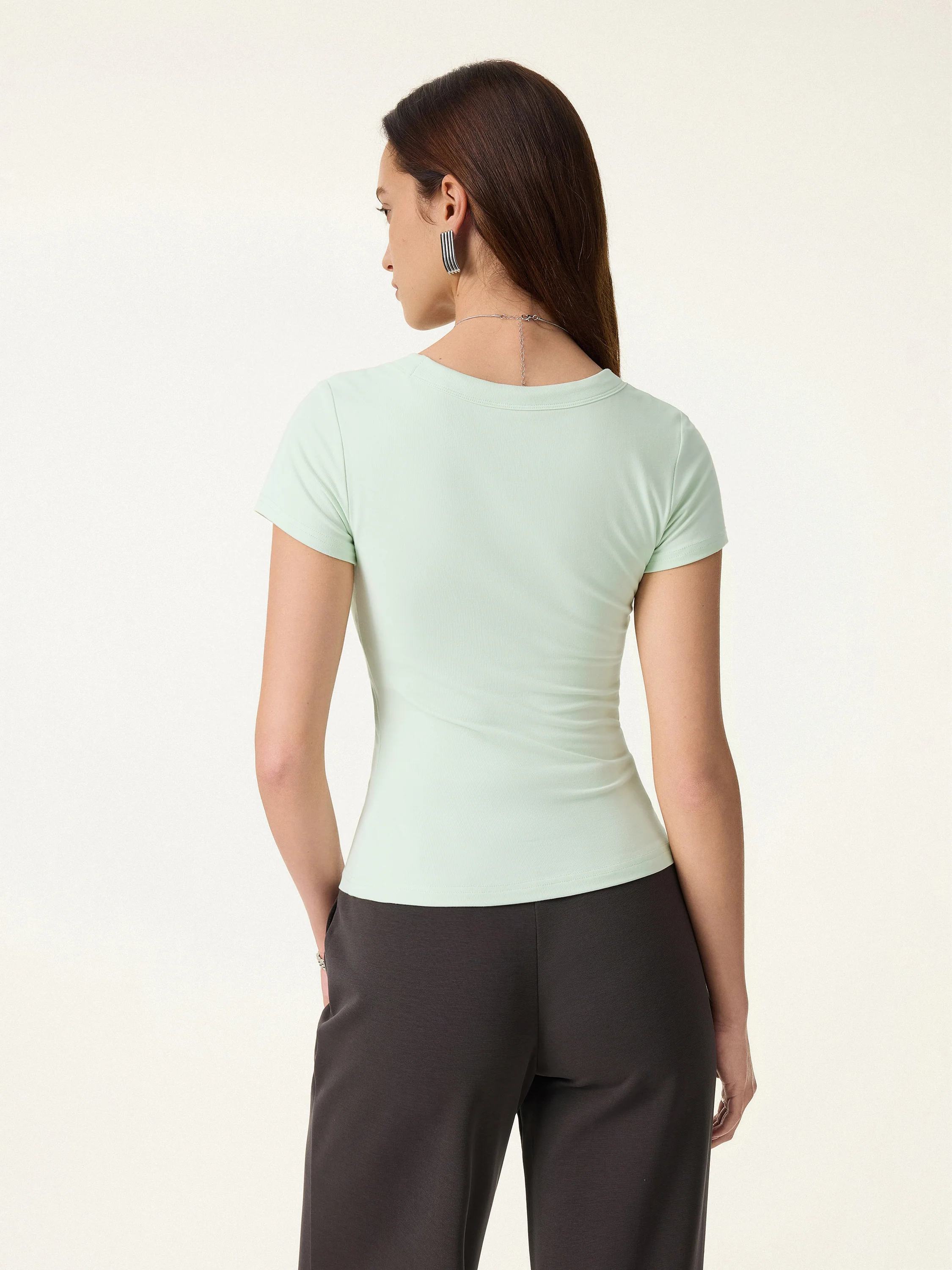 SkinKiss U-Neck Short Sleeve Everyday Bra Top - Image 13