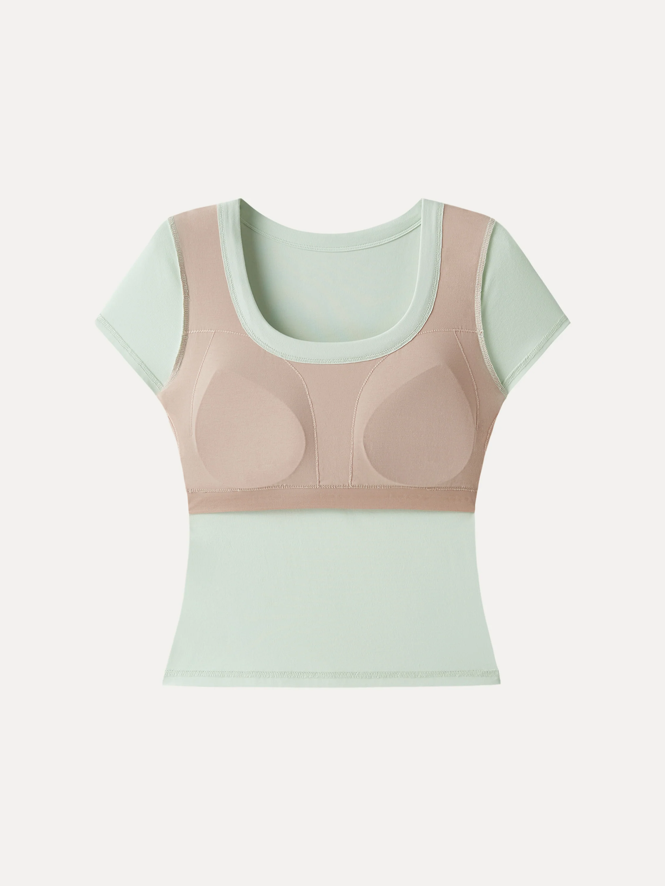 SkinKiss U-Neck Short Sleeve Everyday Bra Top - Image 14